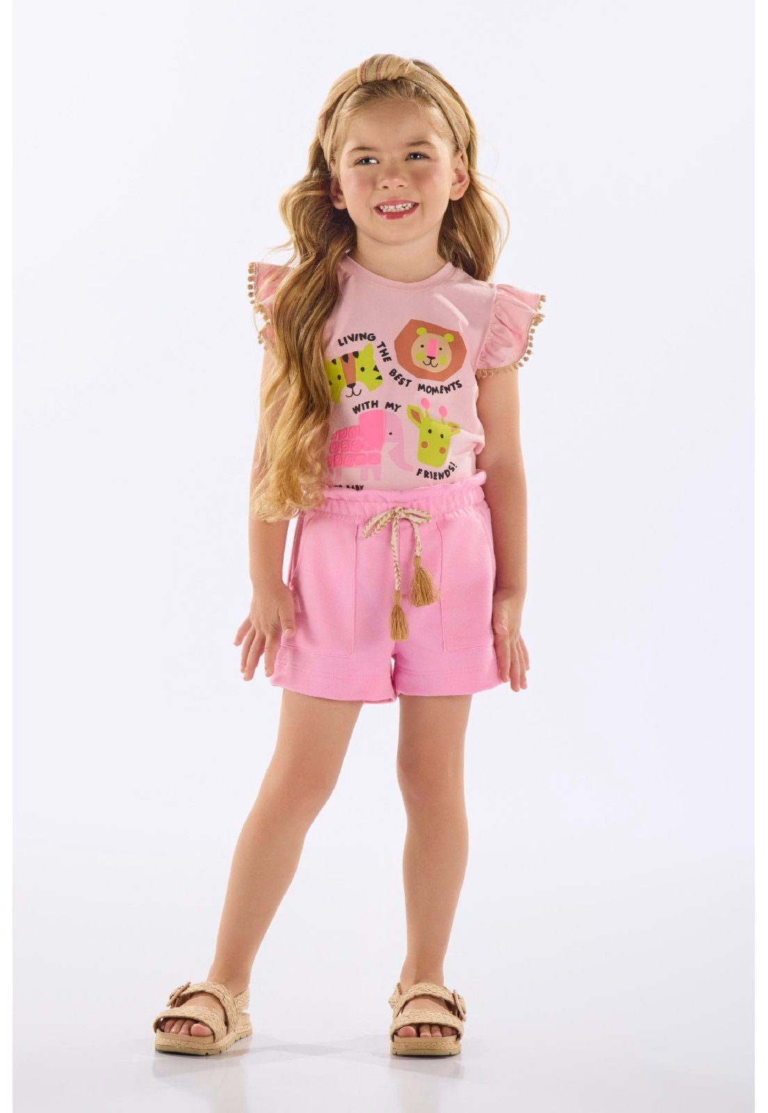 Infantil – Conjunto com Blusa e Short Up Baby Rosa