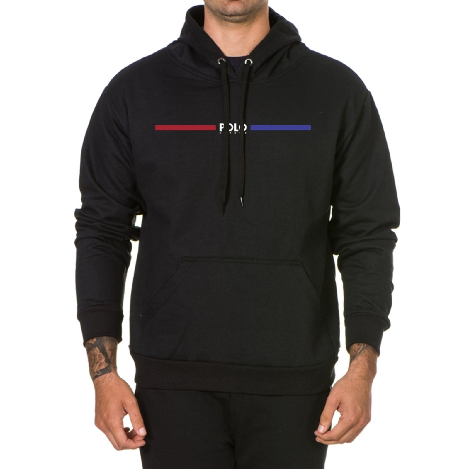 Blusa de Frio Moletom Inverno Com Capuz Unissex Preto