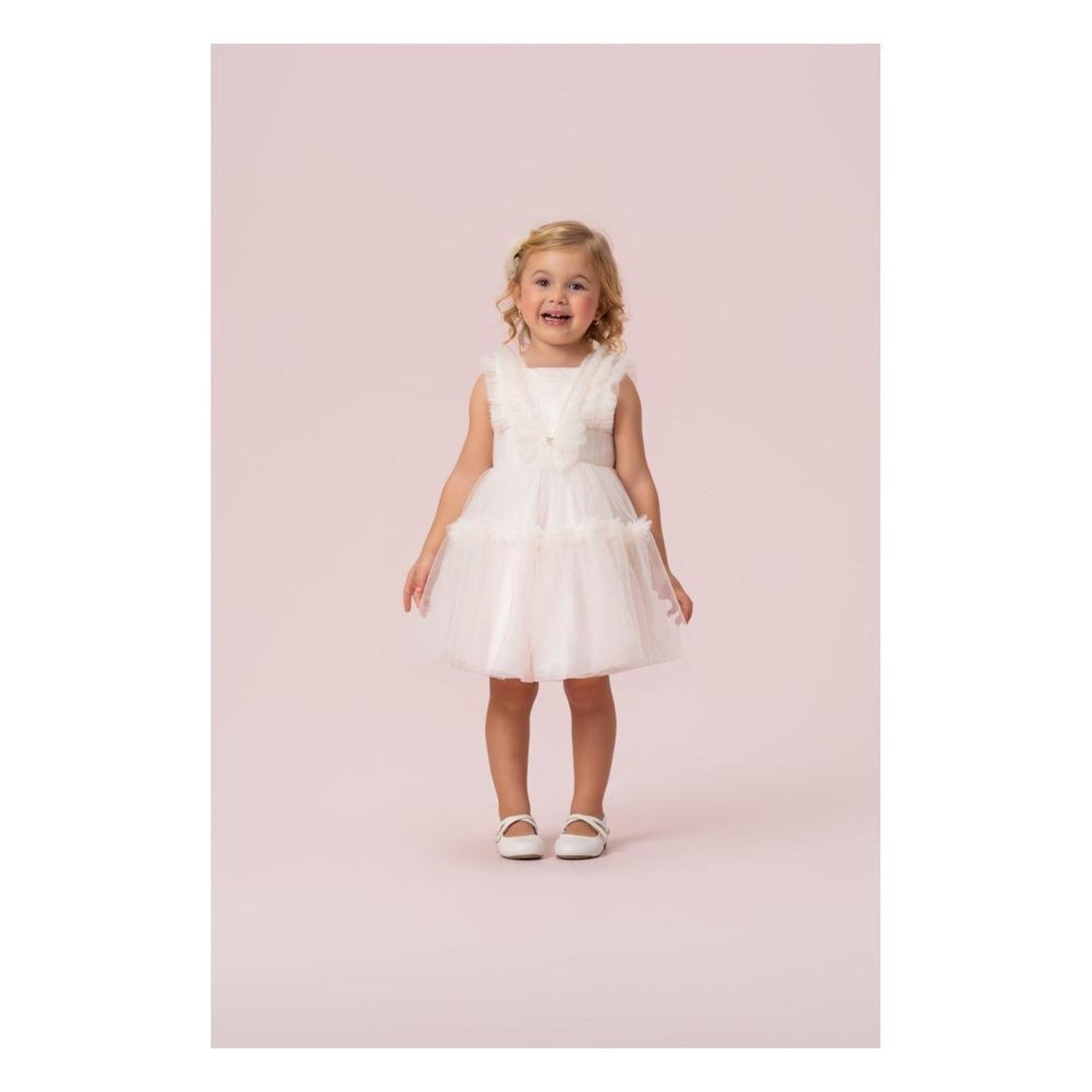 Infantil - VESTIDO BABADOS TULE APLICAÇÁO PETIT CHERIE 1 Amarelo