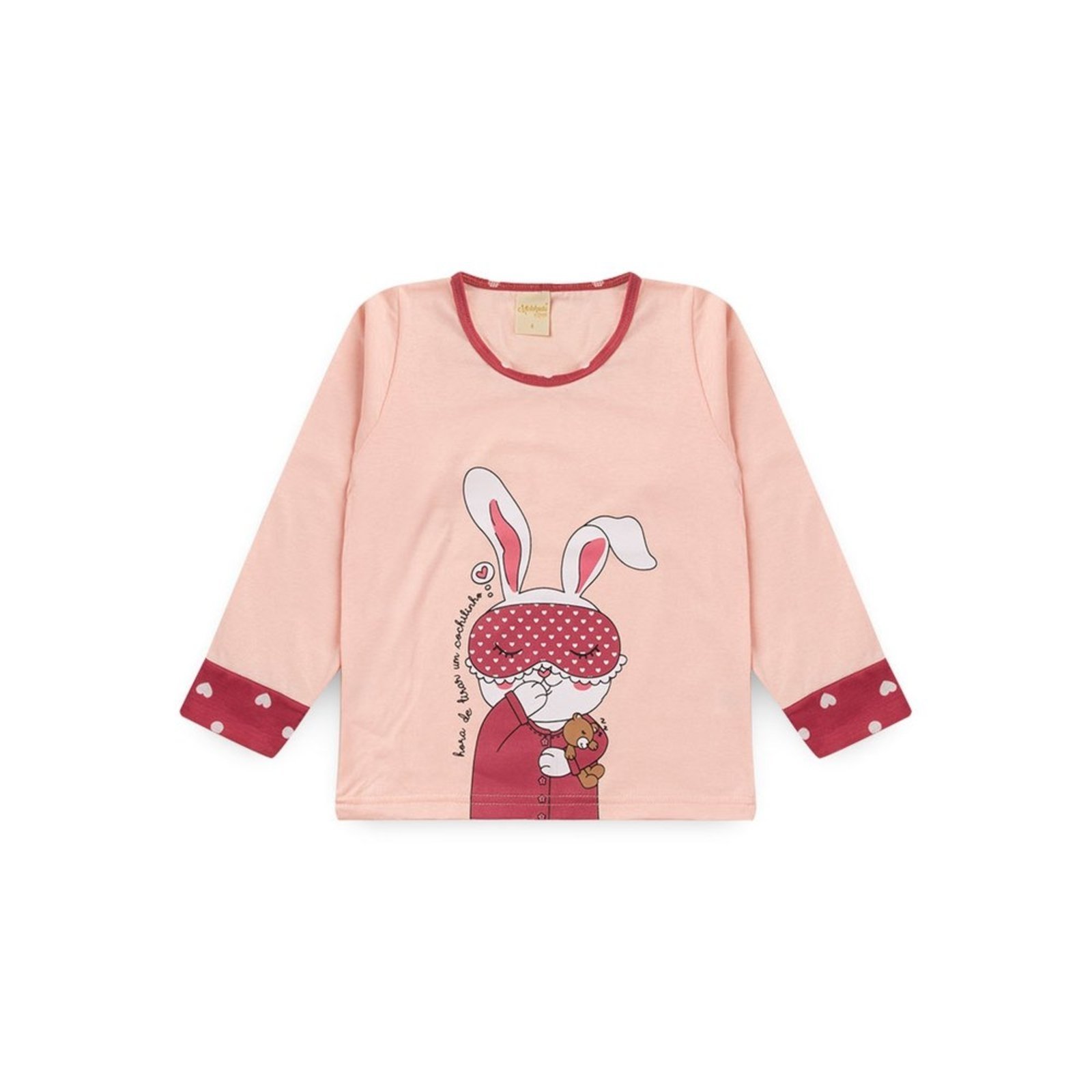 Vista 3 Pijama Molekada Menina Longo Coelho rosa Molekada rosa
