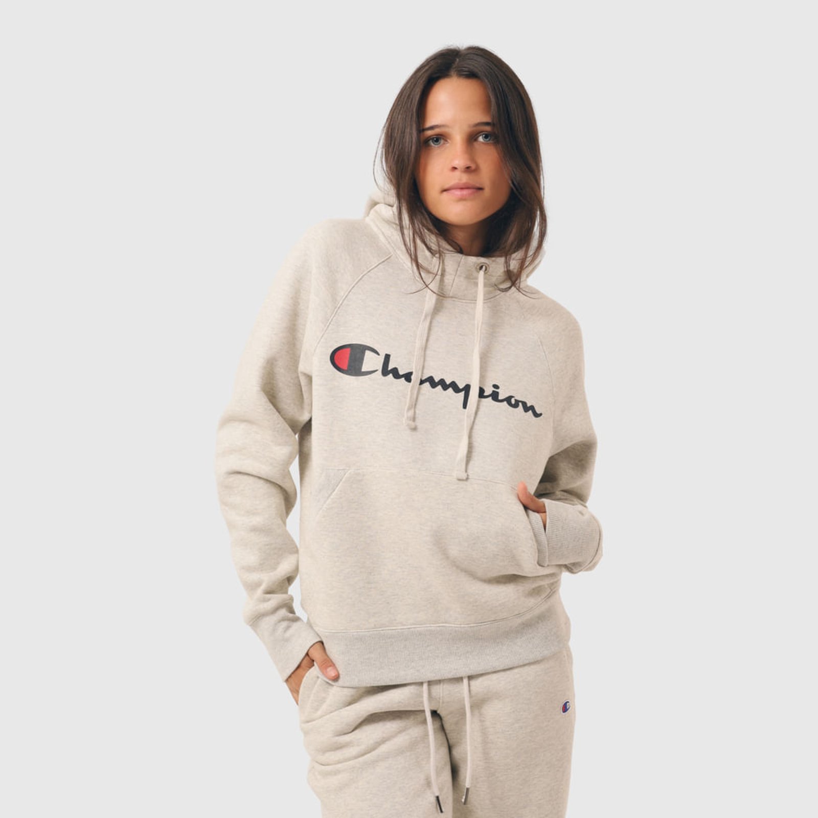 Moletom Champion Athletic Wmns Hoodie Raglan Script Ink