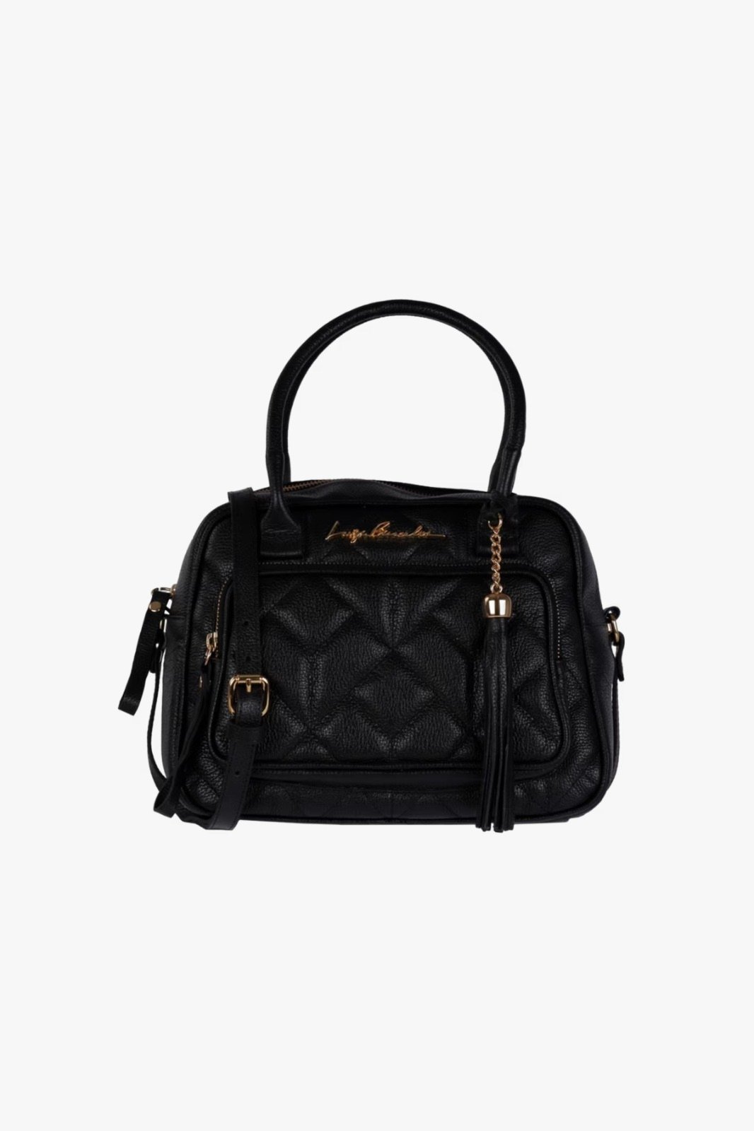 BOLSA MÉDIA MATELASSÊ FRONTAL PRETA
