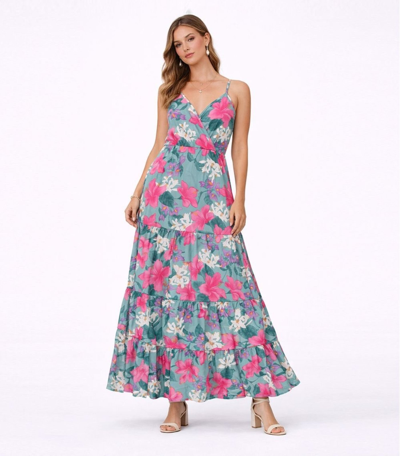 Vestido Longo Feminino Transpassado Select Verde