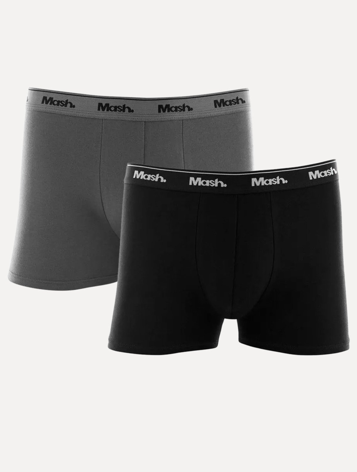 Vista 2 Cueca Mash Boxer Cotton Basic Preta/ Chumbo Pack 2UN preto MASH preto