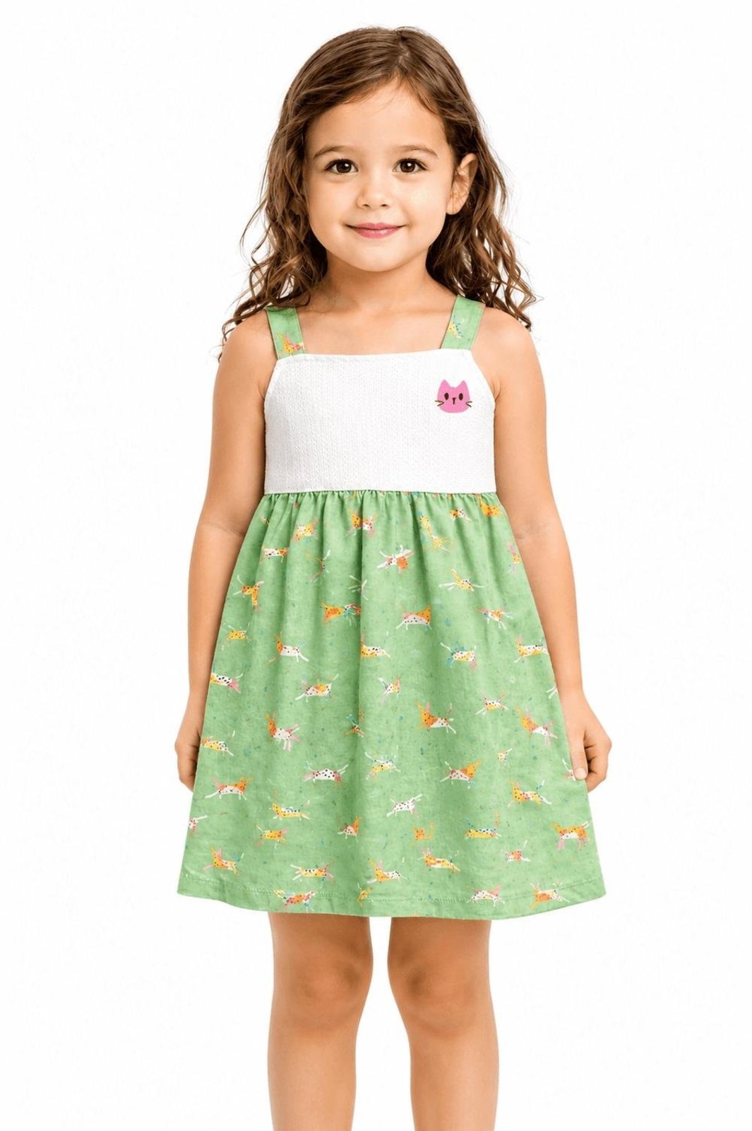 Infantil - Vestido Entre Cores Alphabeto Verde