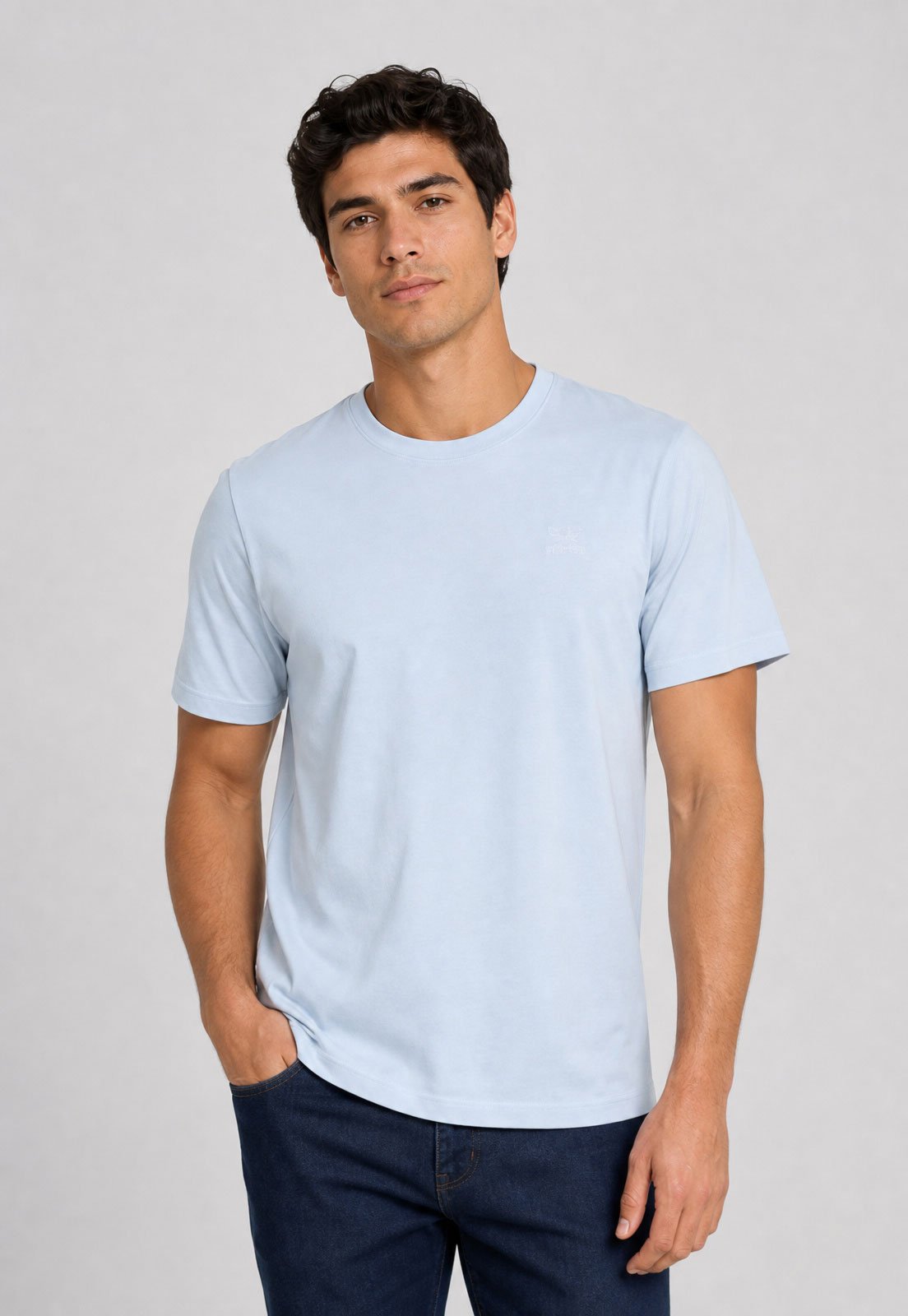 Camiseta Masculina adidas Originals Trefoil Azul Claro