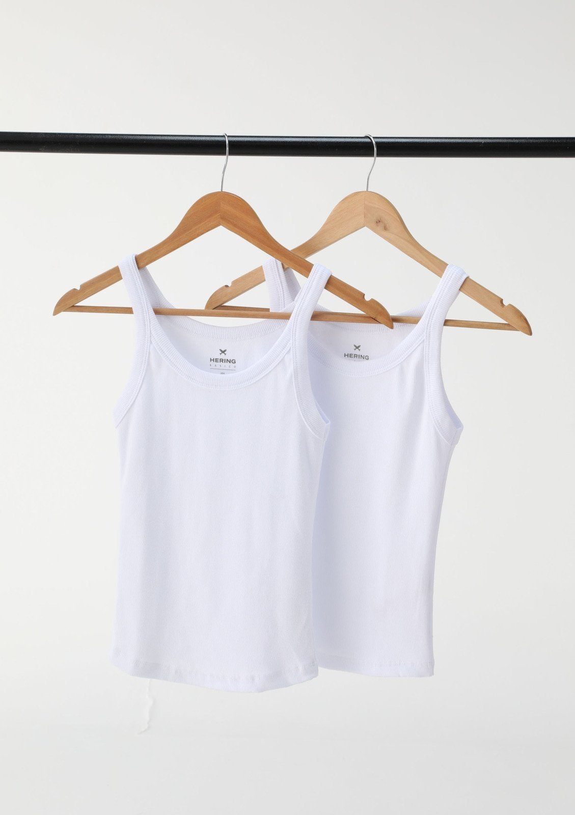 Kit Com 2 Regatas Básicas Femininas Slim Em Ribana Canelada