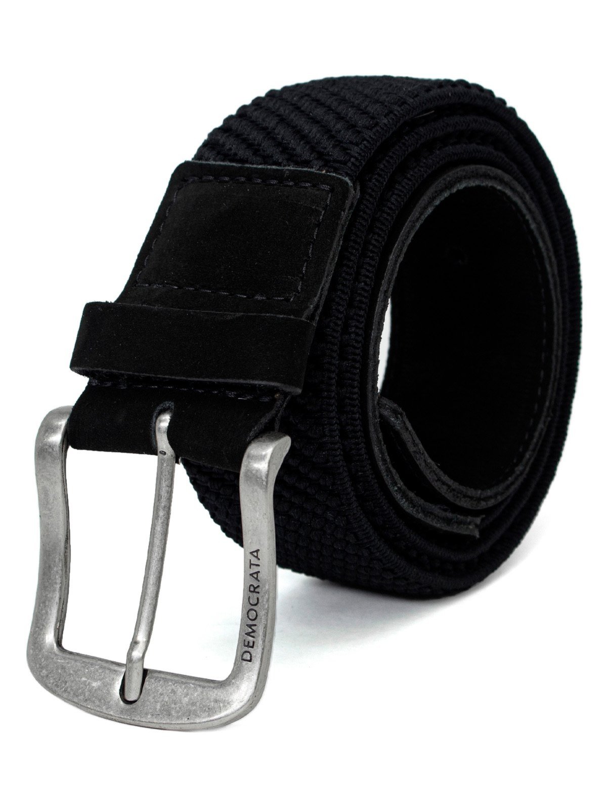 Cinto Masculino Democrata Elástico Couro Confortável Metal Resistente Preto