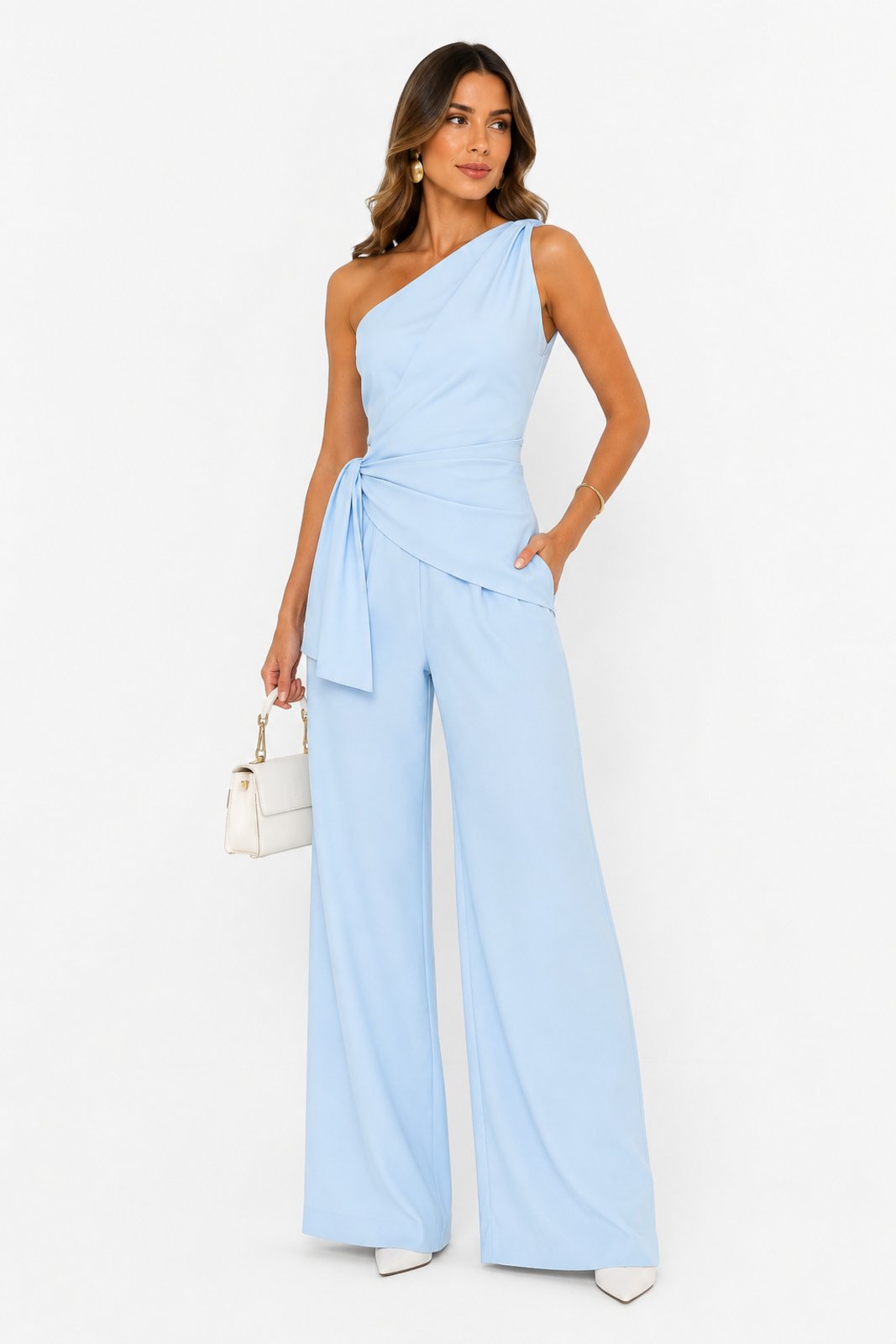 Conjunto Feminino D Bell Outlet Fashion Sensorial Marrant Ombro Único Azul