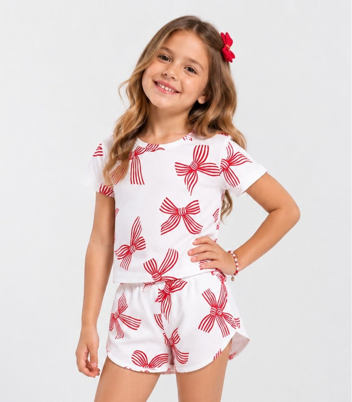 Infantil - CONJUNTO BLUSA COM SHORTS Bege