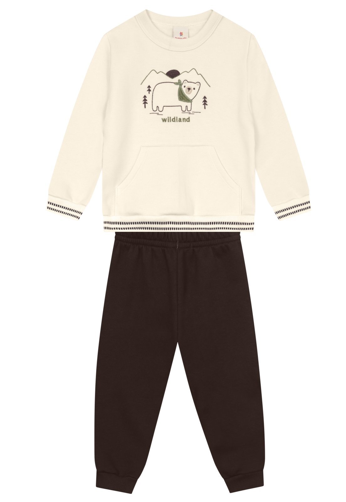 Infantil - Conjunto menino em moletom de ursinho Brandili