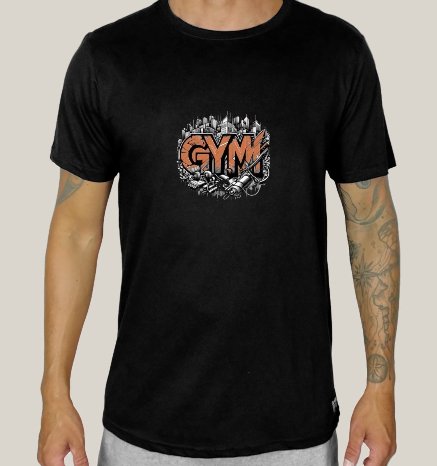 Camiseta Academia Preta Masculina Algodão Prime WSS Gym Street Preto
