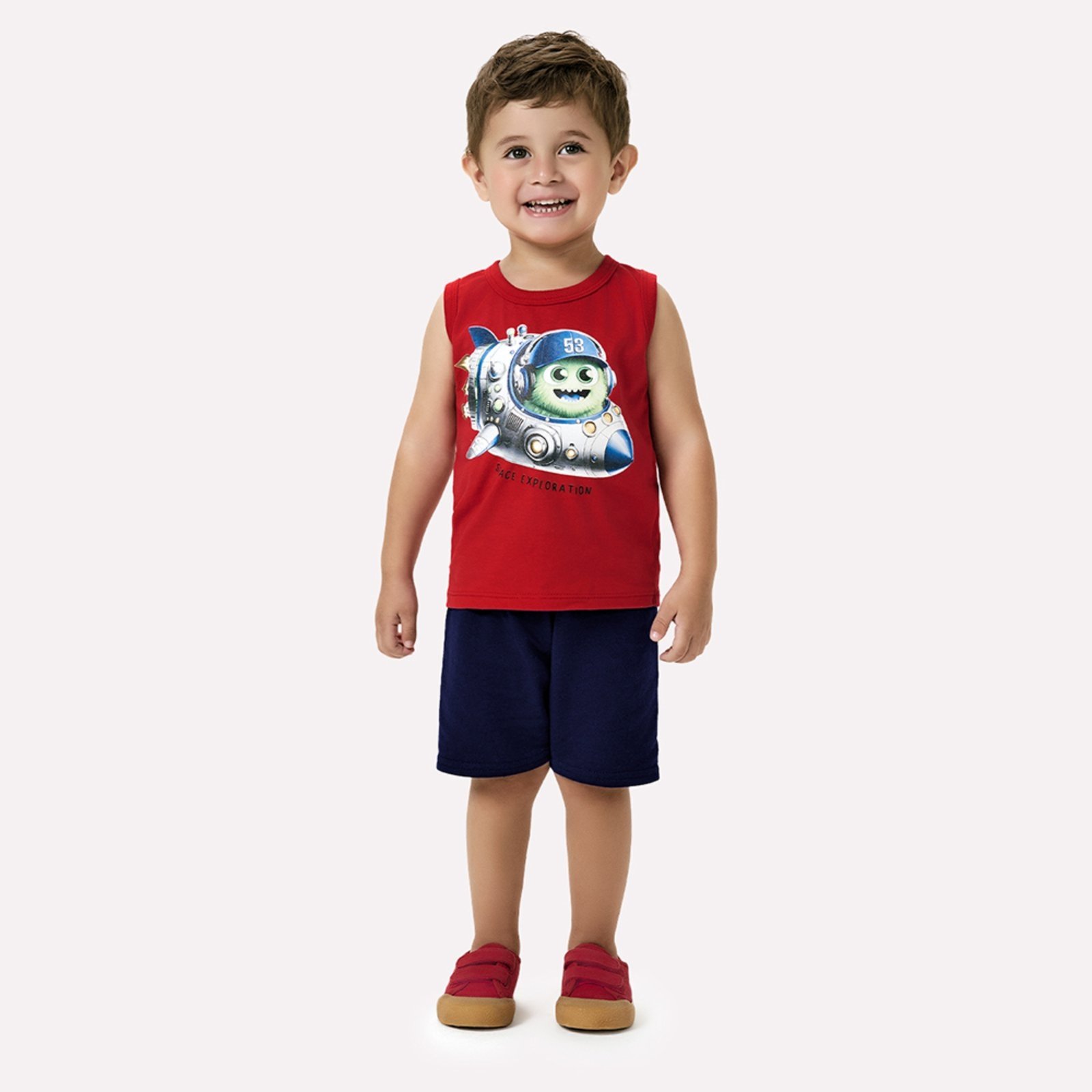 Vista 2 Infantil - Conjunto Menino em Algodão azul marinho azul marinho