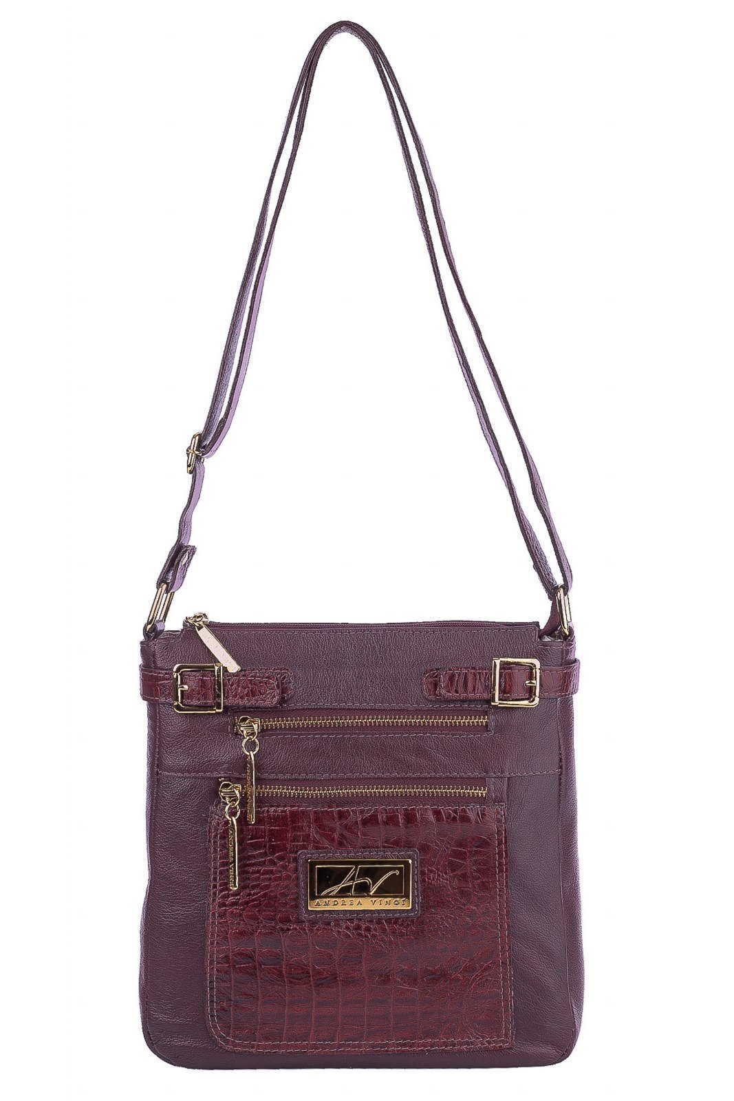 Bolsa Transversal de couro croco Chloe - Marsala