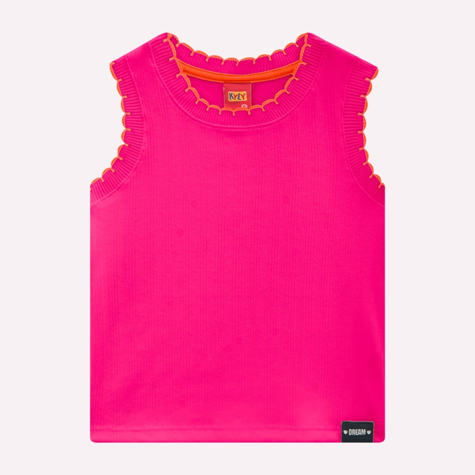 Vista 2 Infantil - Blusa Cropped Menina em Ribana Kyly rosa Kyly rosa