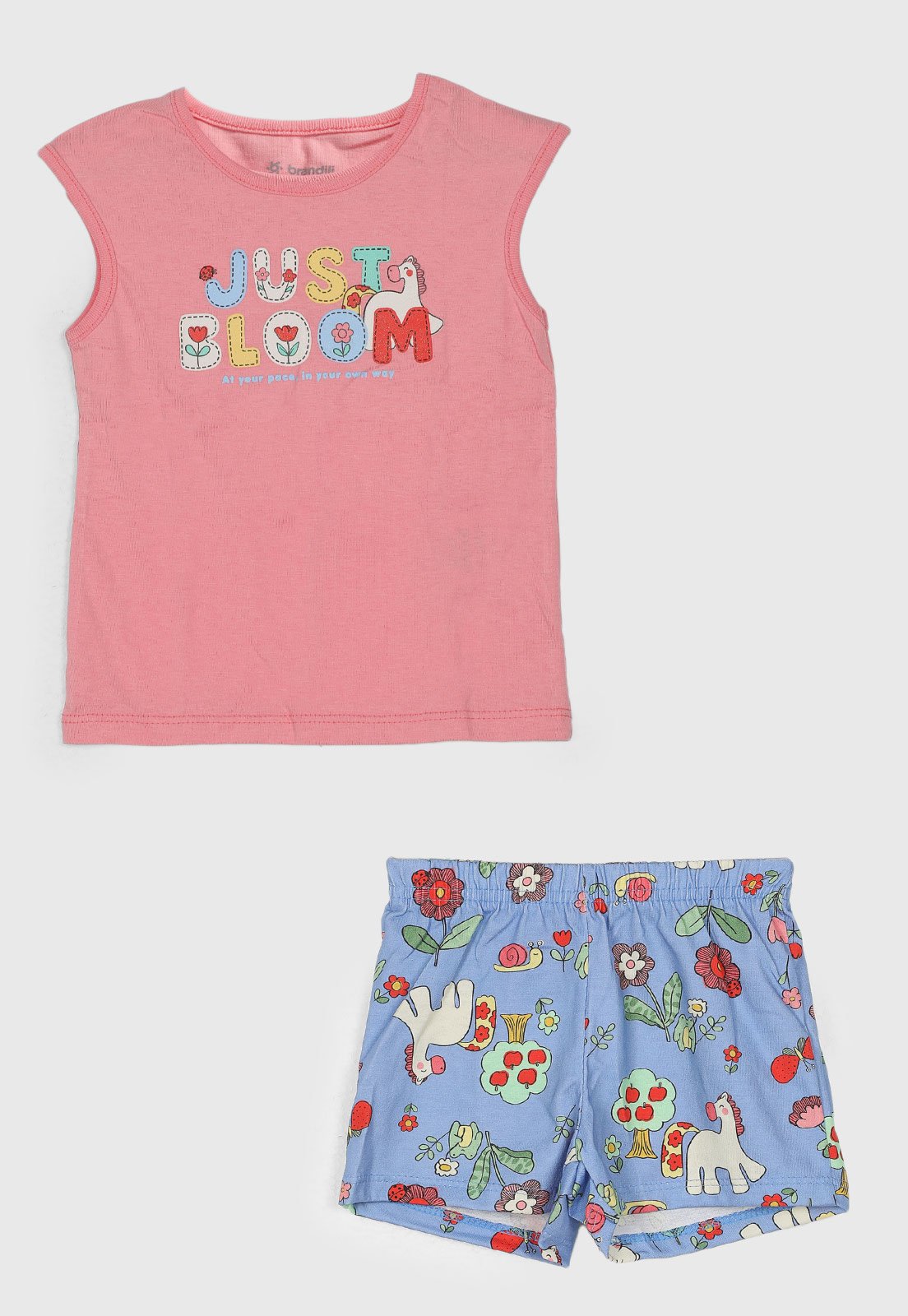 Conjunto Curto Brandili Just Bloom Rosa