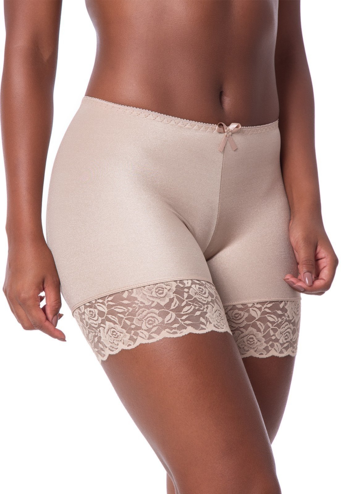 Anágua Feminina Gabi Lingerie Renda Shortinho Íntimo Segunda Pele Bege