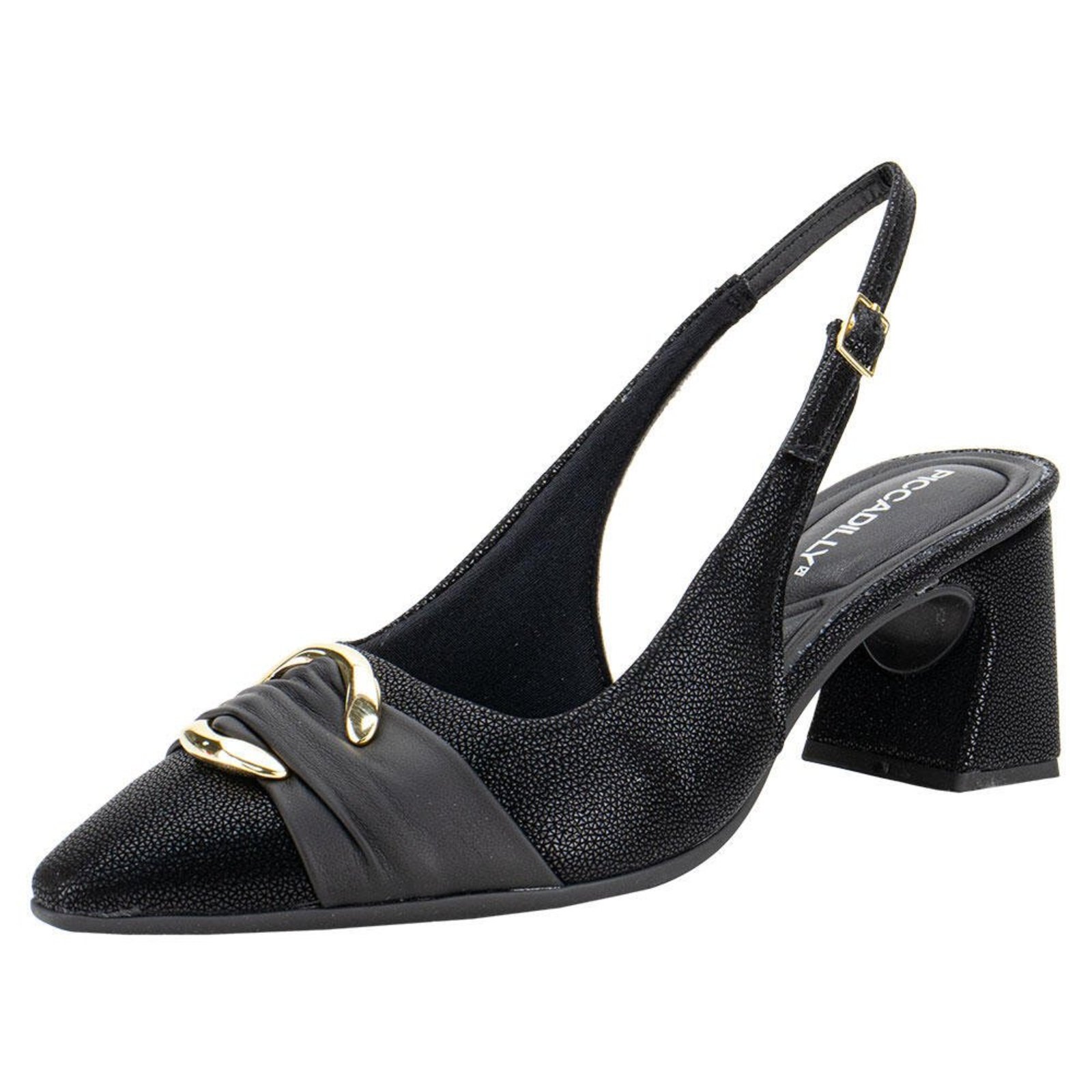 Scarpin Feminino Salto Grosso Piccadilly 764020 0084020 Preto