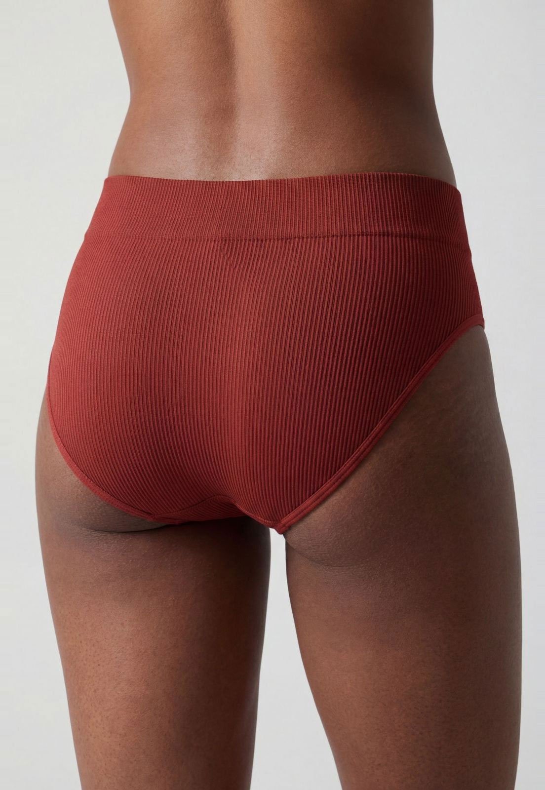 Vista 3 Calcinha Feminina Hope Laterais Largas Microfibra Canelada Vermelha vermelho Hope vermelho