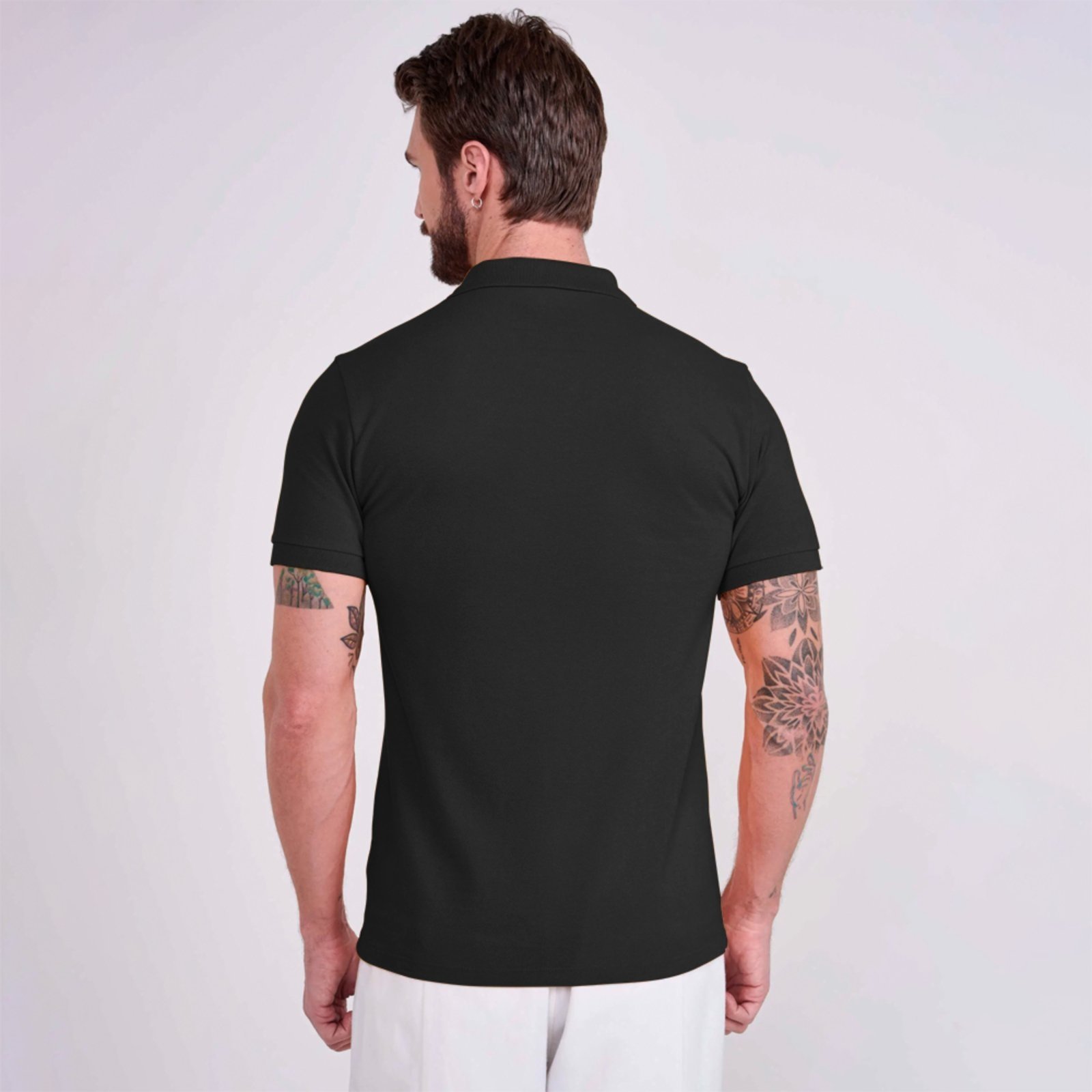 Vista 3 Camisa Polo Colcci Logo Ve26 Masculino preto Colcci preto