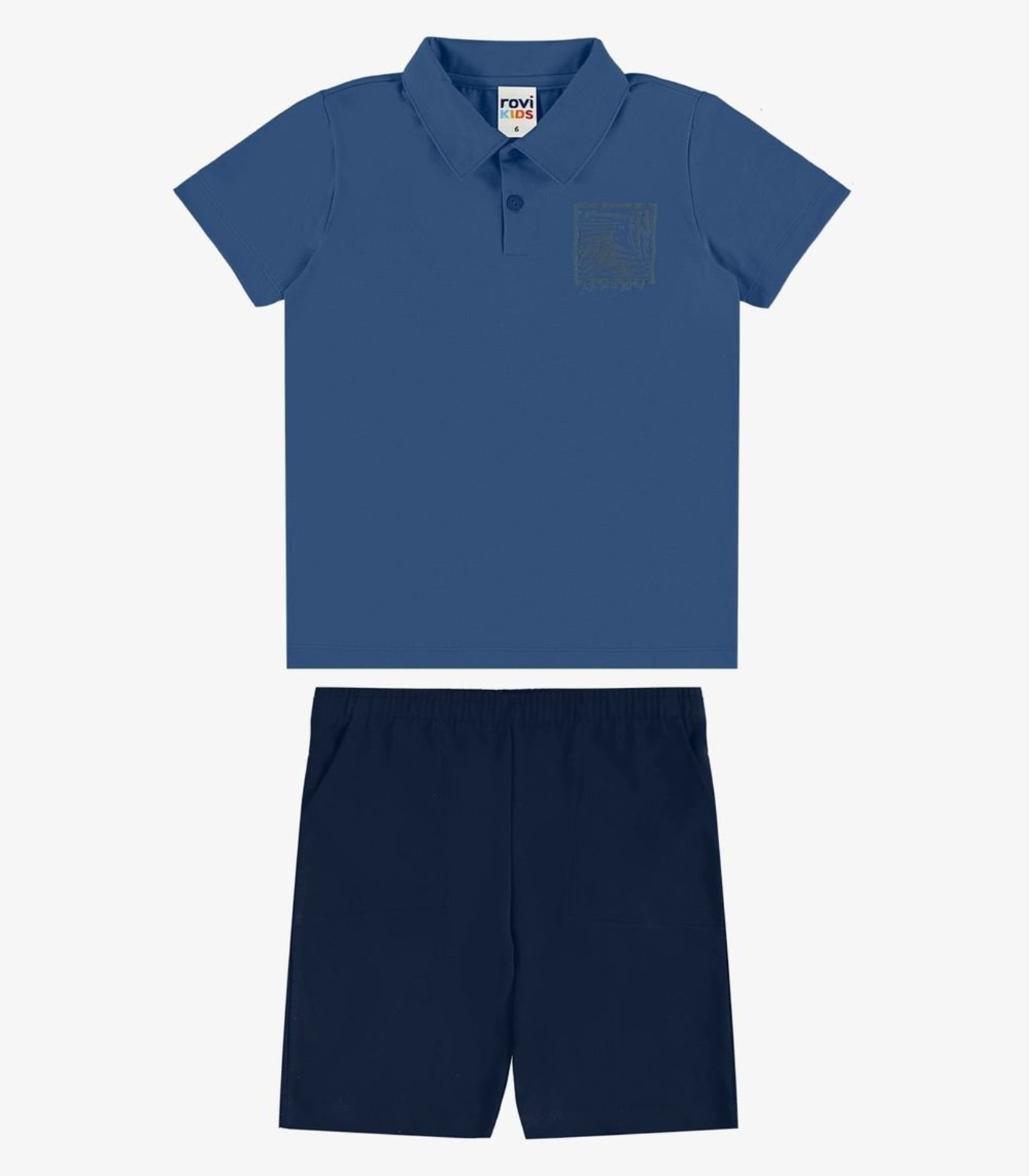 Infantil - Conjunto Polo Com Bermuda Rovi Azul