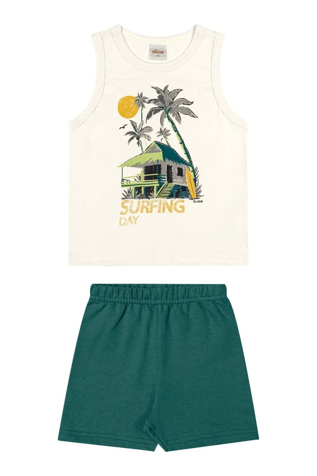 Infantil - Conjunto Menino Regata Estampada Elian Bege