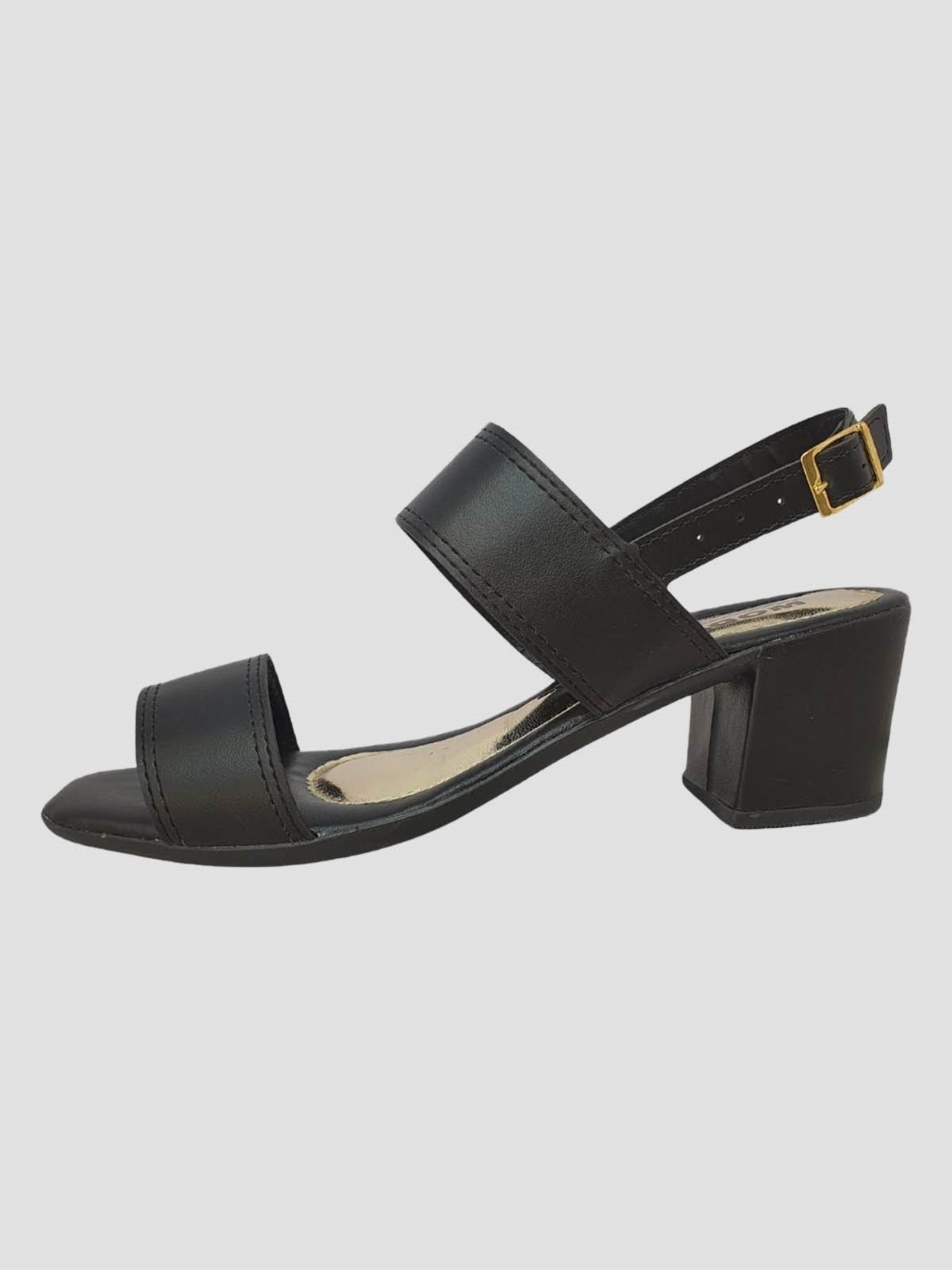 Sandália Feminina Moda Pé Salto Grosso 5 cm Preto
