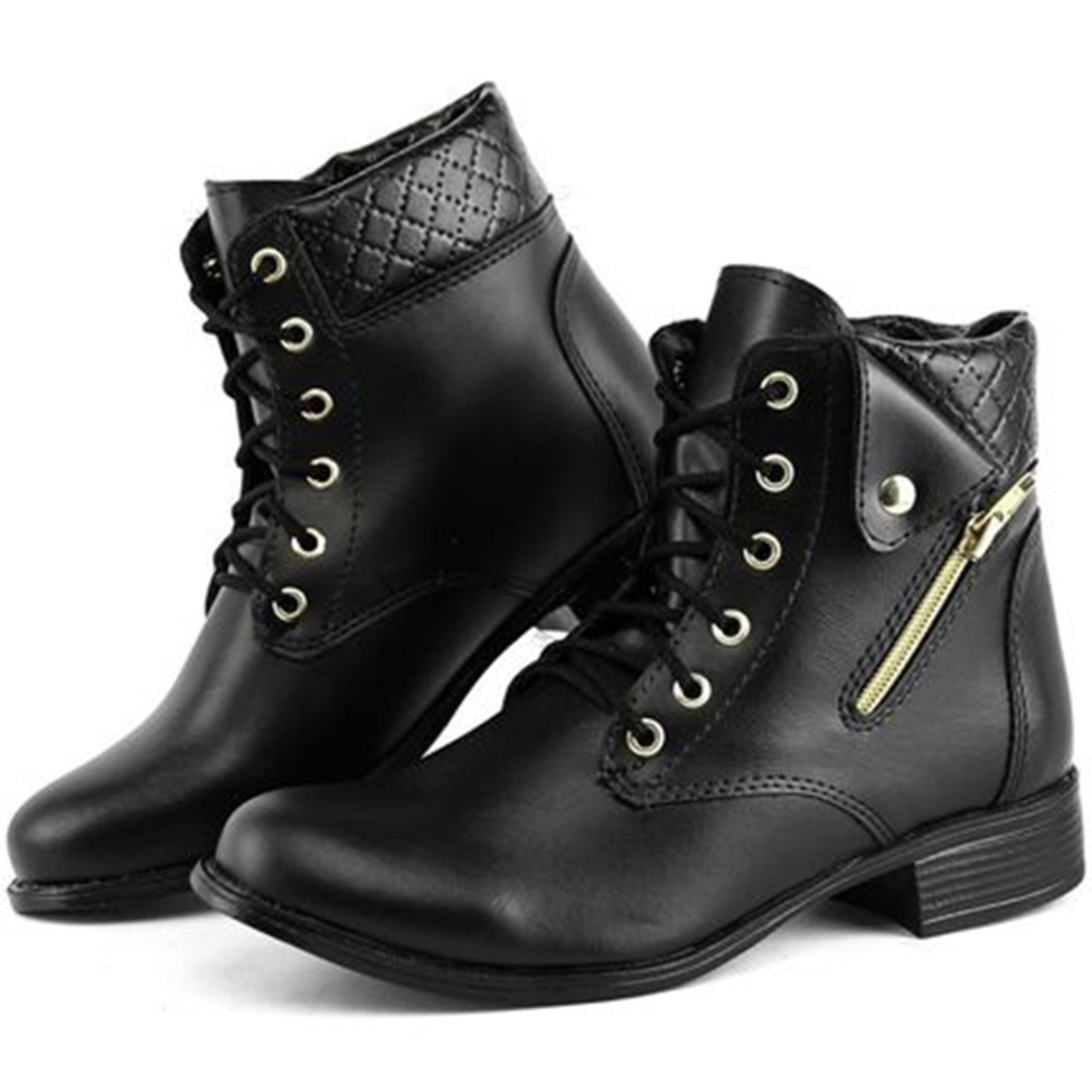 Bota Coturno Feminino Cano Curto Baixo Solado em Borracha Miletto