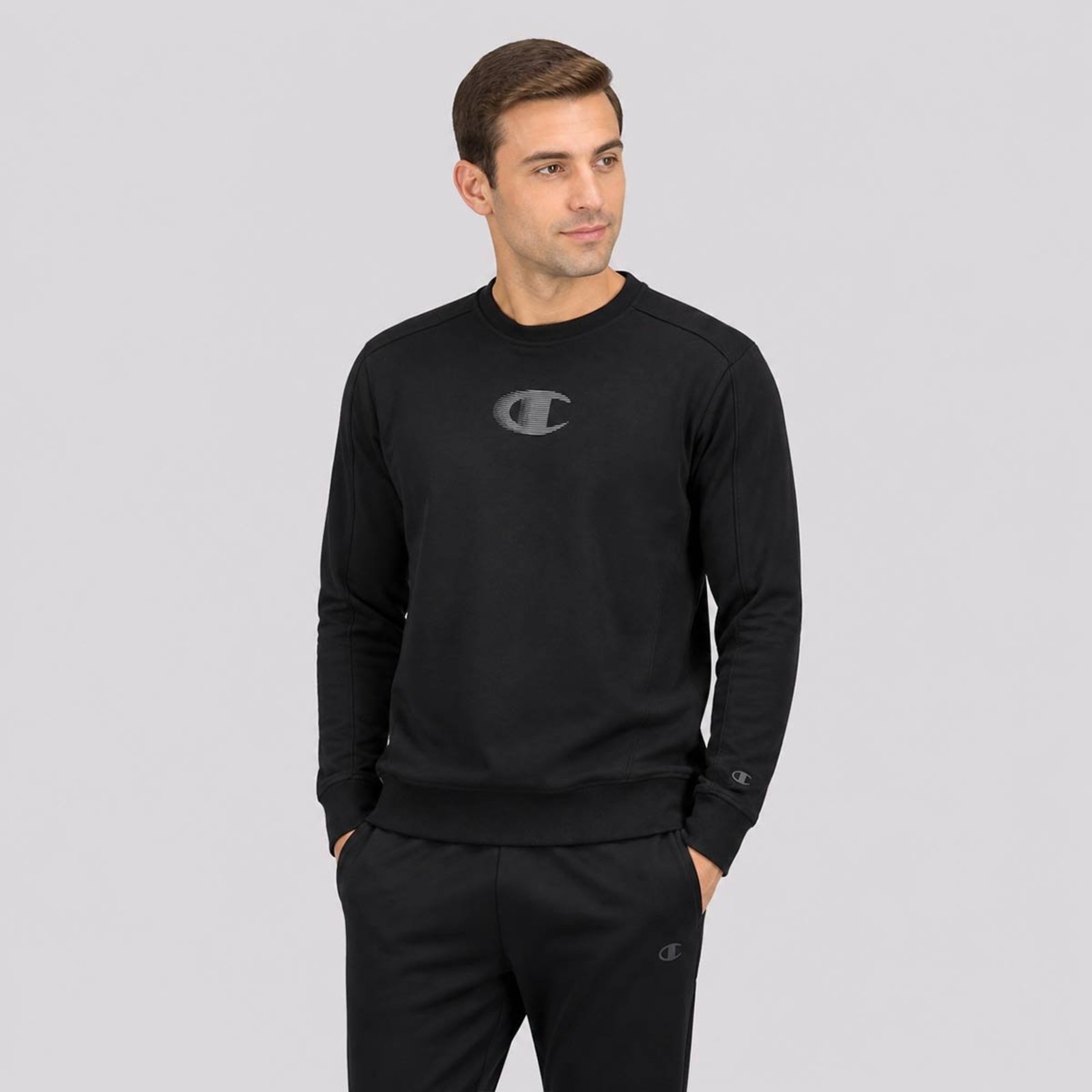 Moletom Champion Crewnek Motion Logo Preto