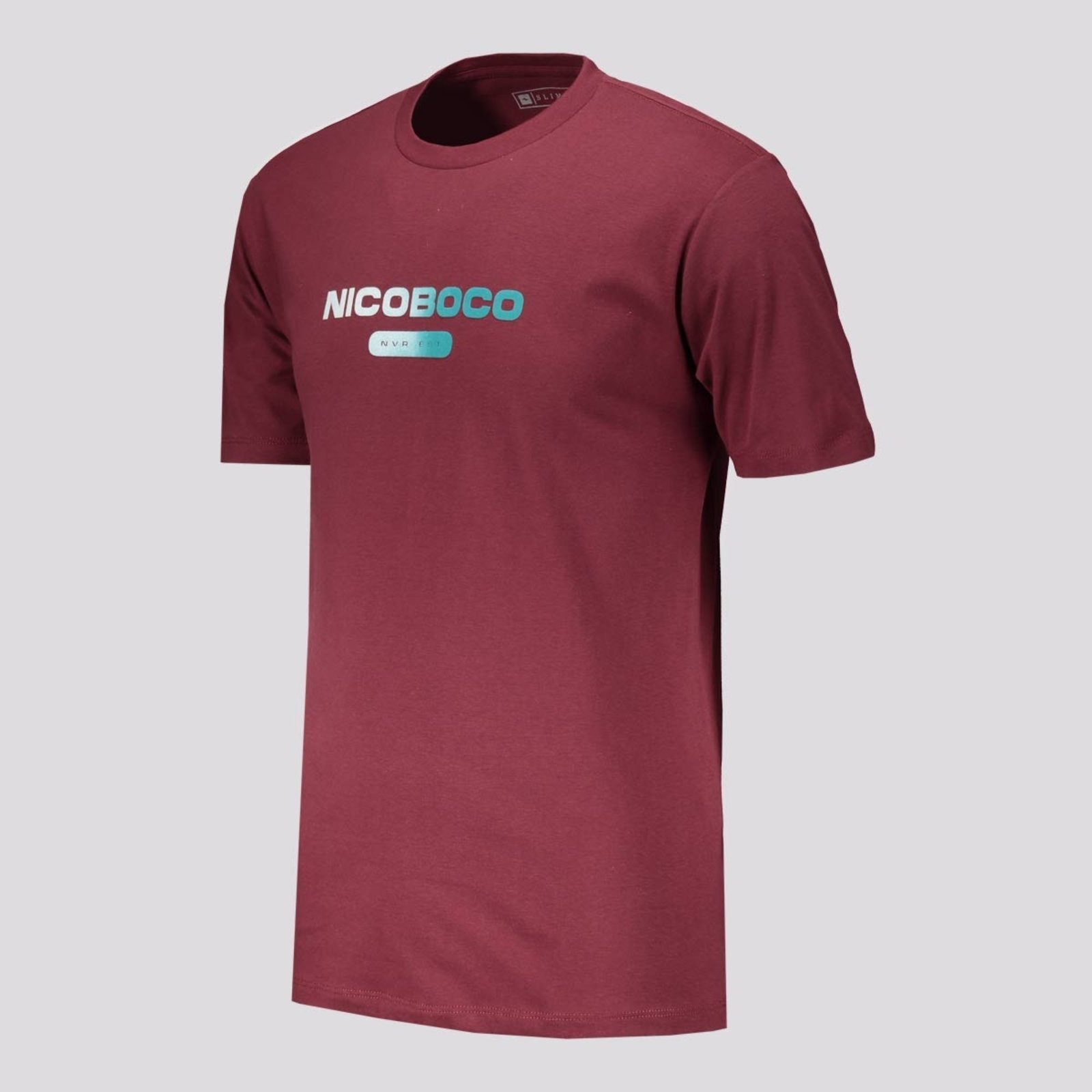 Vista 3 Camiseta Nicoboco Slim Fit Panteao Bordô vermelho Nicoboco vermelho