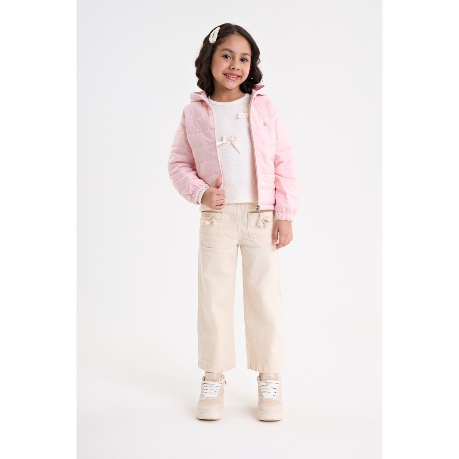 Infantil - Jaqueta Puffer Feminina em Nylon