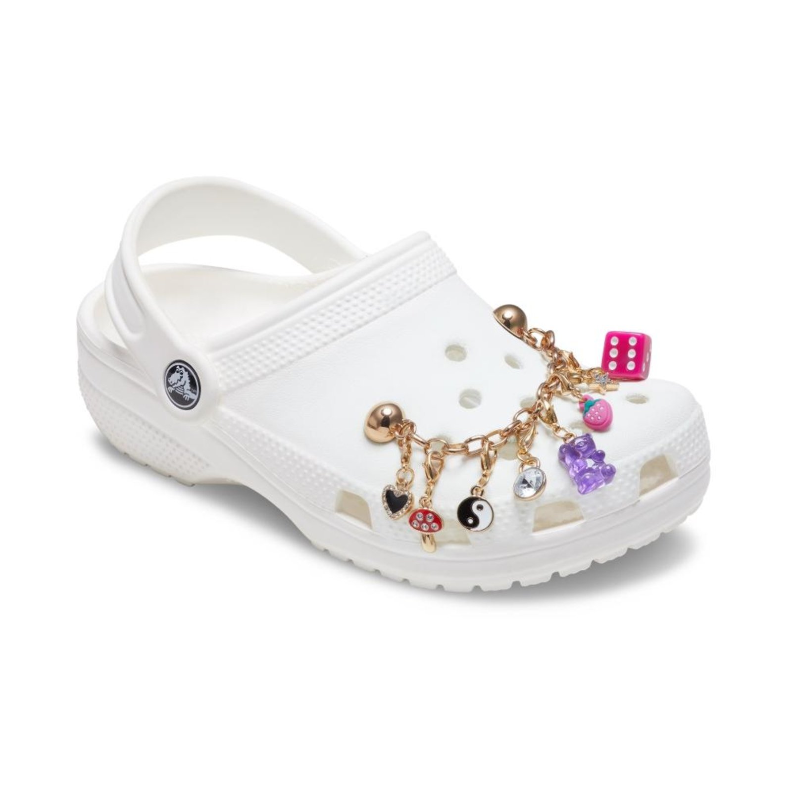 Vista 3 Infantil - Jibbitz™ Corrente Customizável Pack com 5 peças Crocs branco