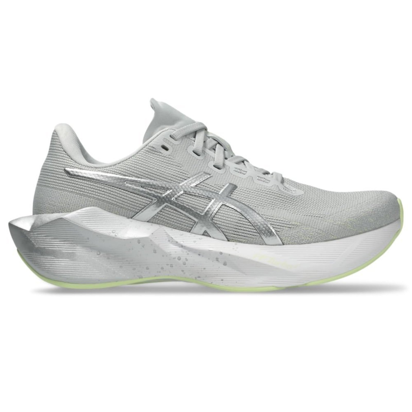 Tênis ASICS Novablast 6 Platinum - Prata/Verde