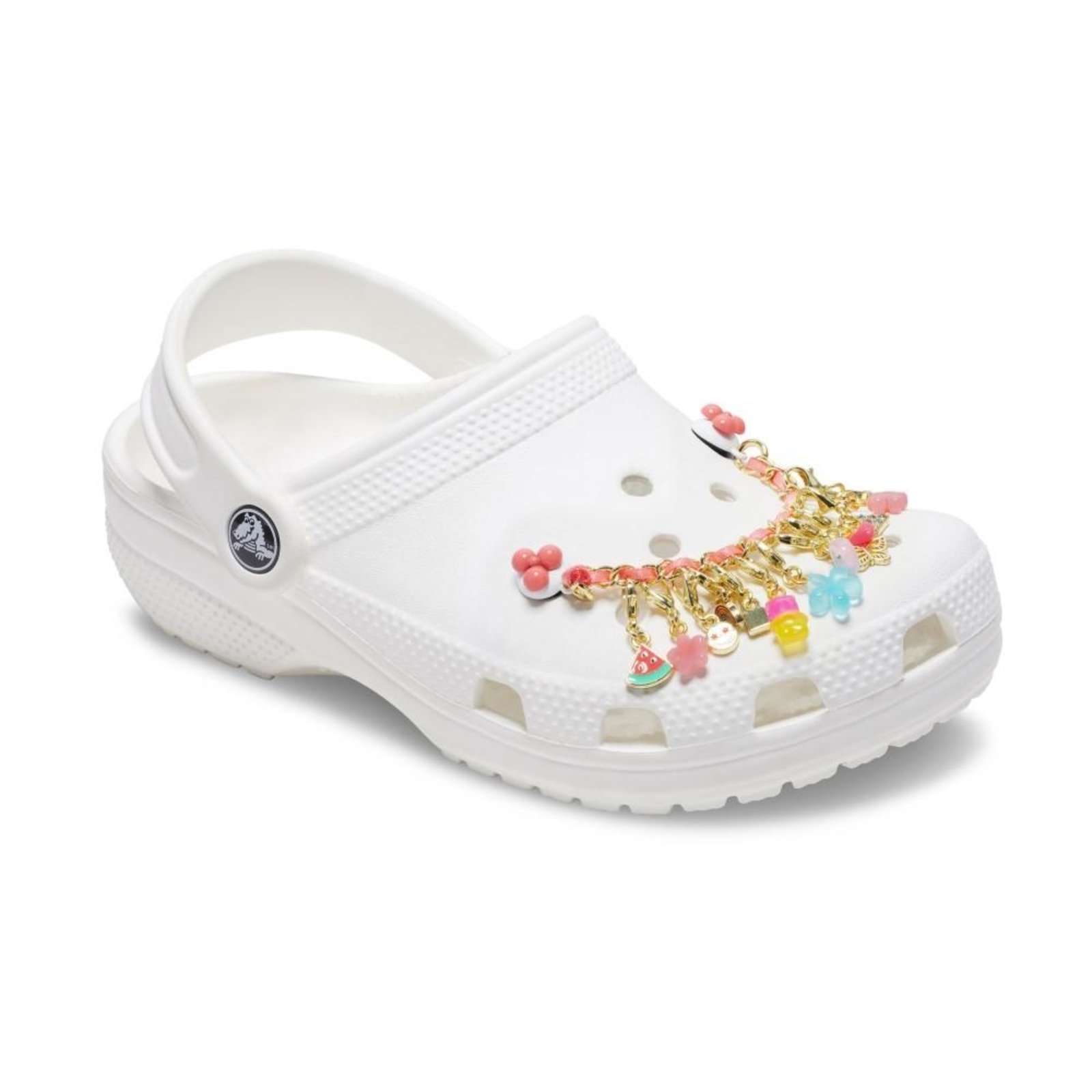 Vista 3 Infantil - Jibbitz™ Corrente de Pingente Ajustável Rosa Branco Crocs branco rosa