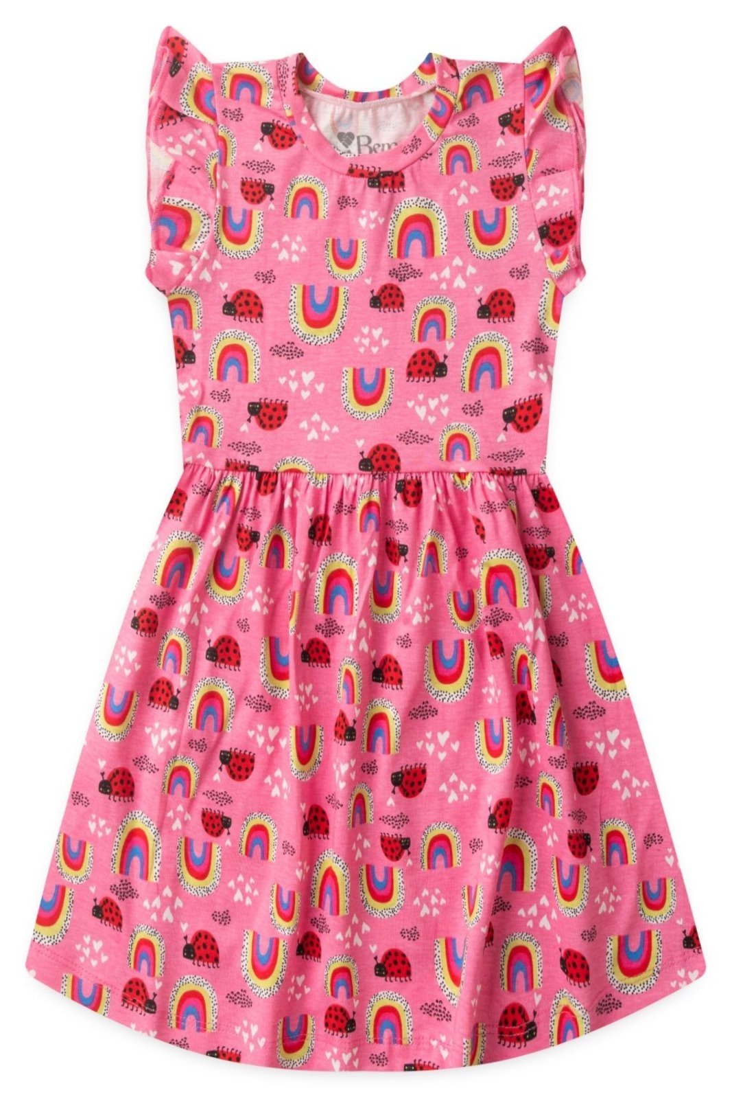 Vista 2 Infantil - Vestido Bem Vestir Feminino Arco-íris e Joaninha rosa BEM VESTIR rosa