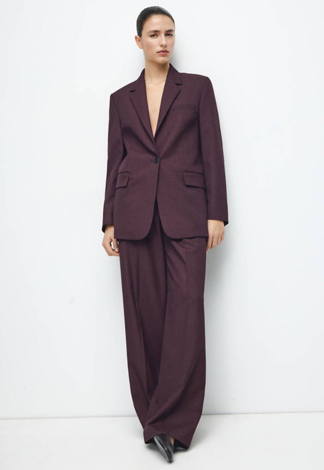 Blazer Feminino Mango Hidra Burgundy