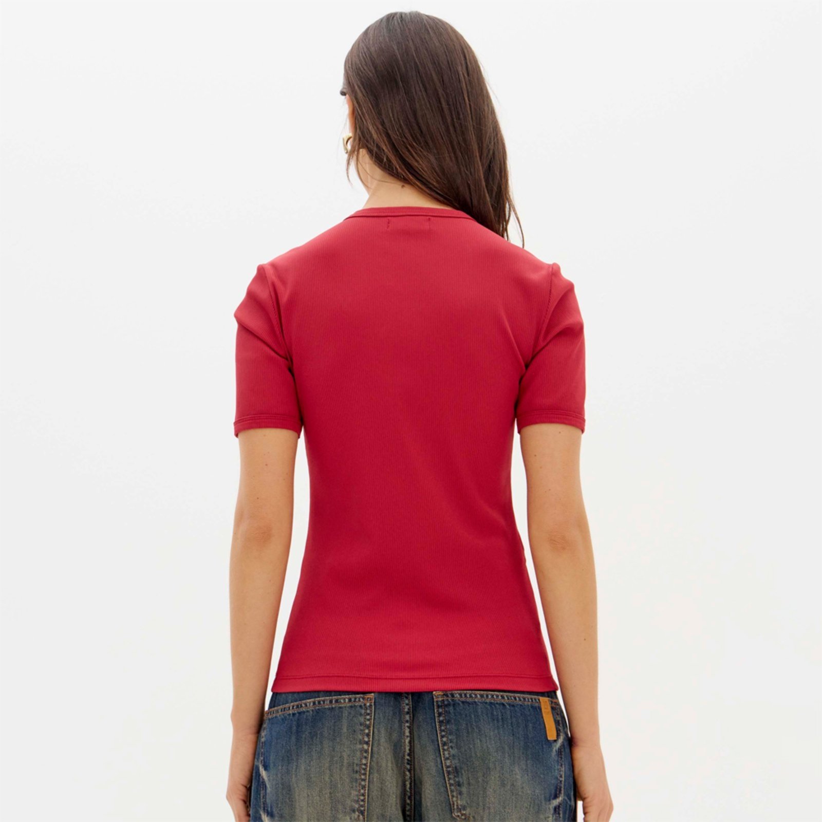 Vista 3 Blusa Easy Lança Perfume Canelada Ou26 Feminino vermelho Easy Lança perfume vermelho