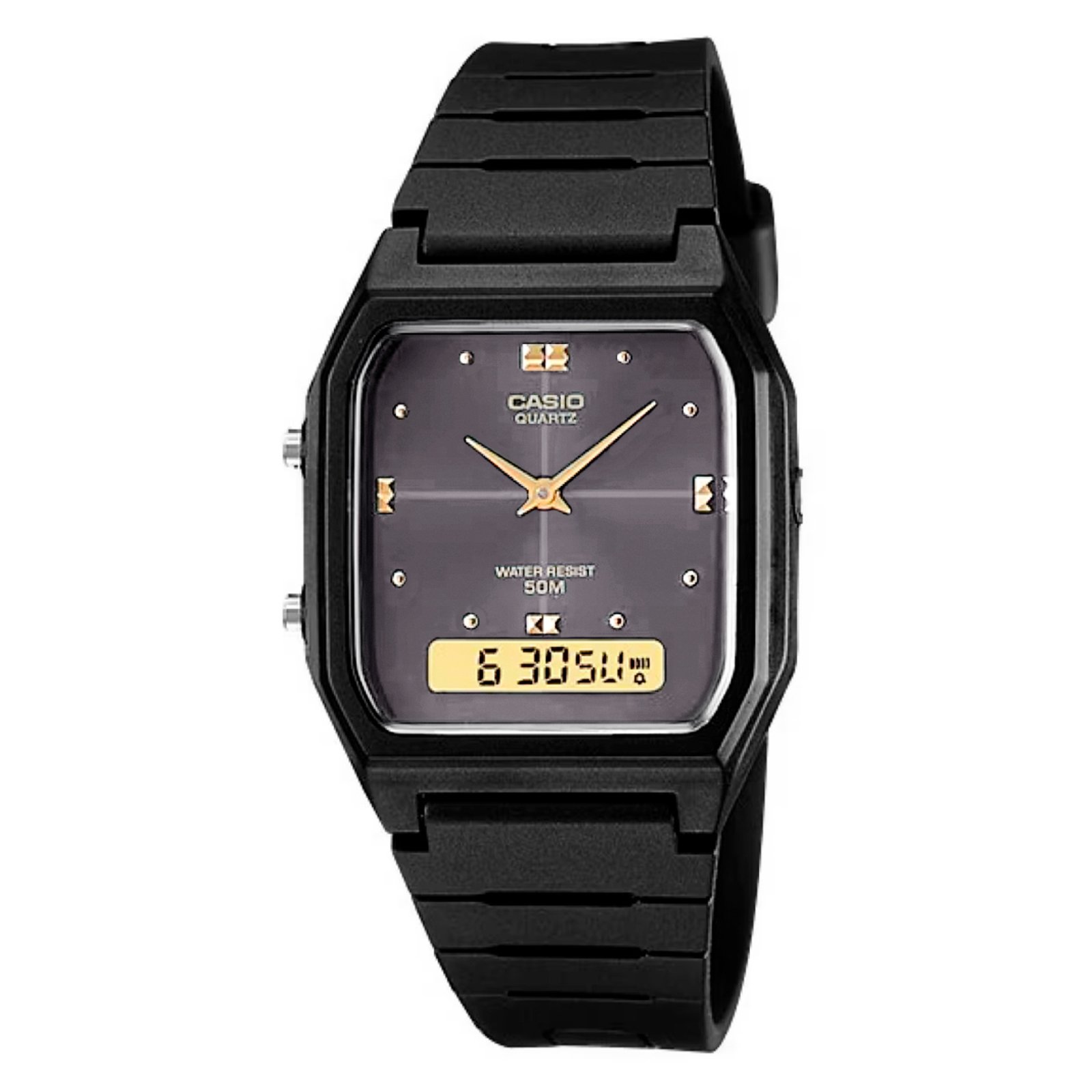 Vista 2 Relógio Casio Standart Digital Resina AW-48HE-1AV preto Casio preto
