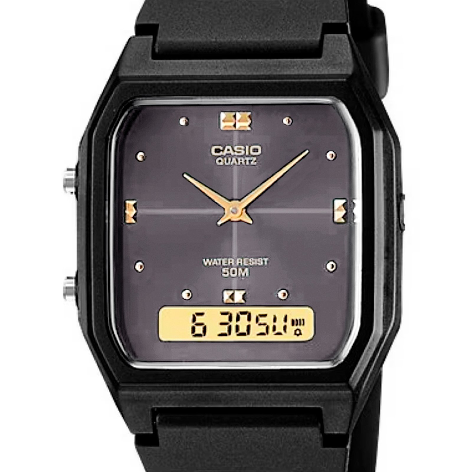 Vista 3 Relógio Casio Standart Digital Resina AW-48HE-1AV preto Casio preto