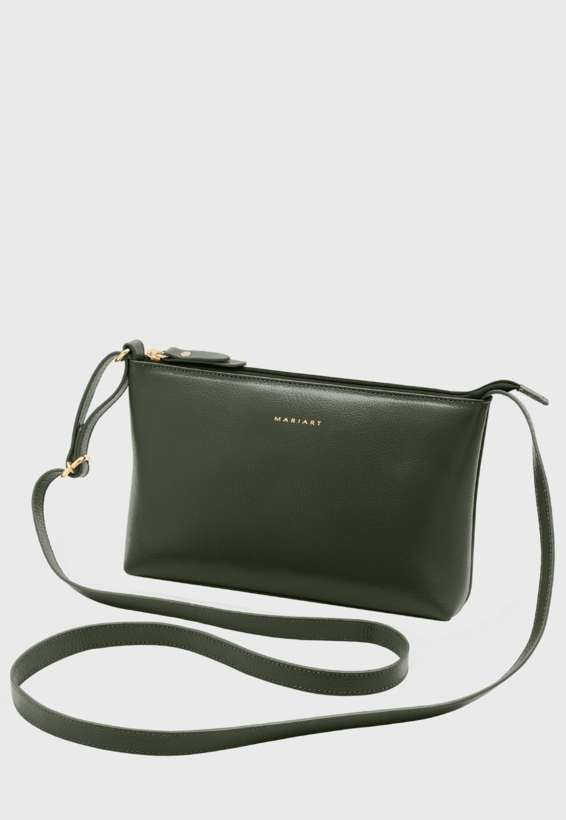 Bolsa Transversal Couro Mariart Salsa Army