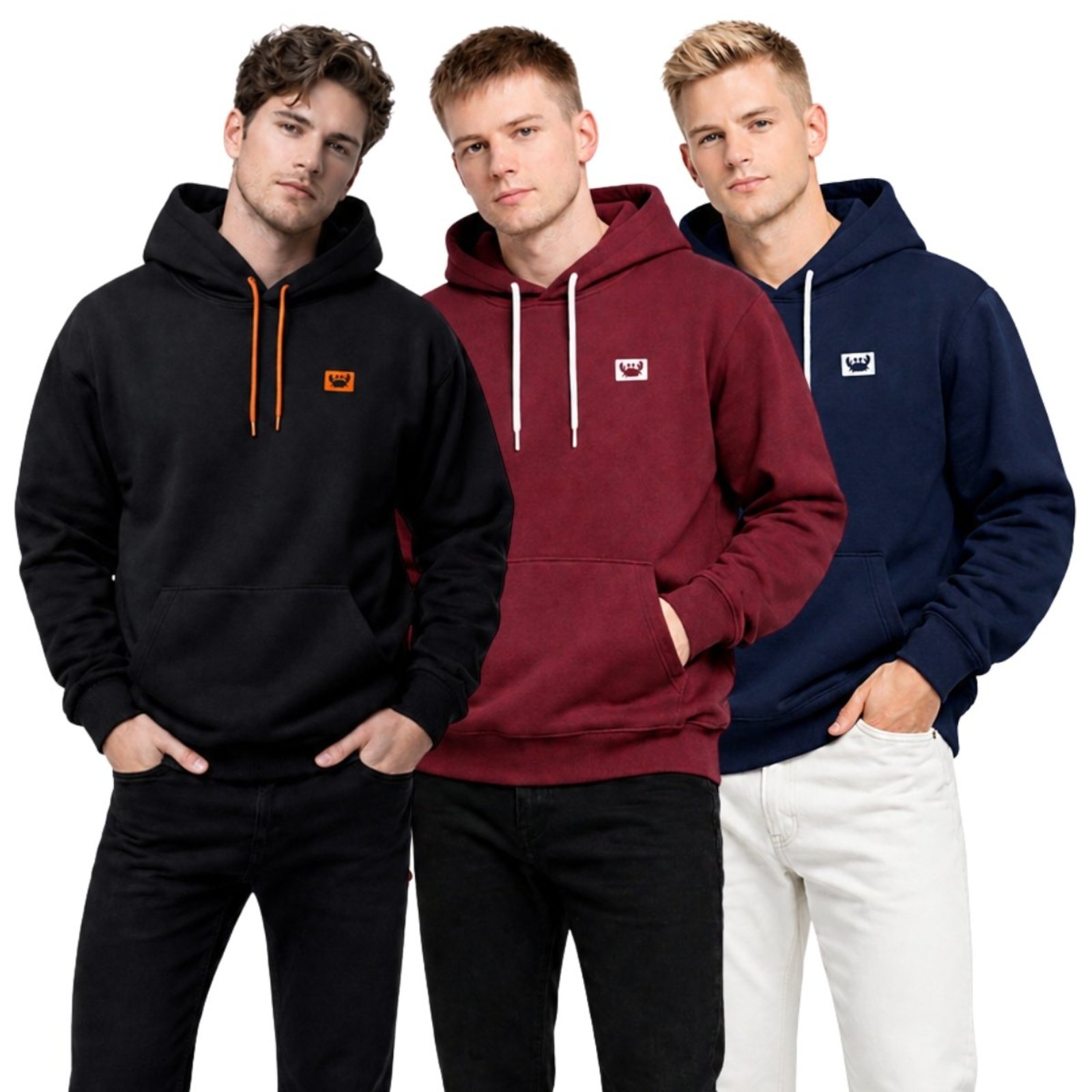 Kit 3 Blusa de Frio Moletom Casaco Canguru Fechado Com Capuz Inverno Estiloso Relaxado