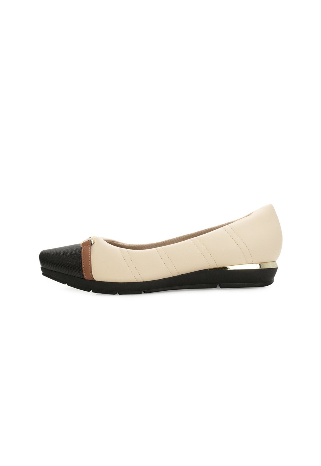 Vista 3 Sapato Piccadilly e Meia PD25-14732 Preto bege Piccadilly bege