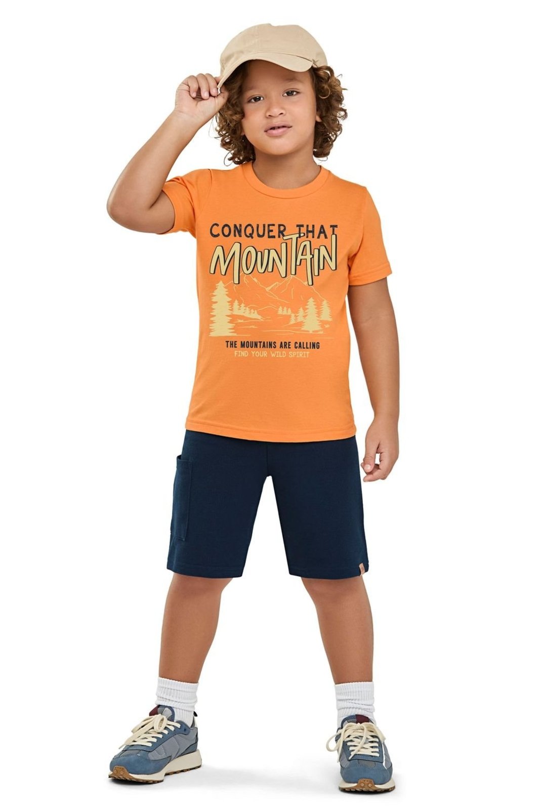 Vista 2 Infantil - Conjunto Menino Mountain Elian bege Elian bege