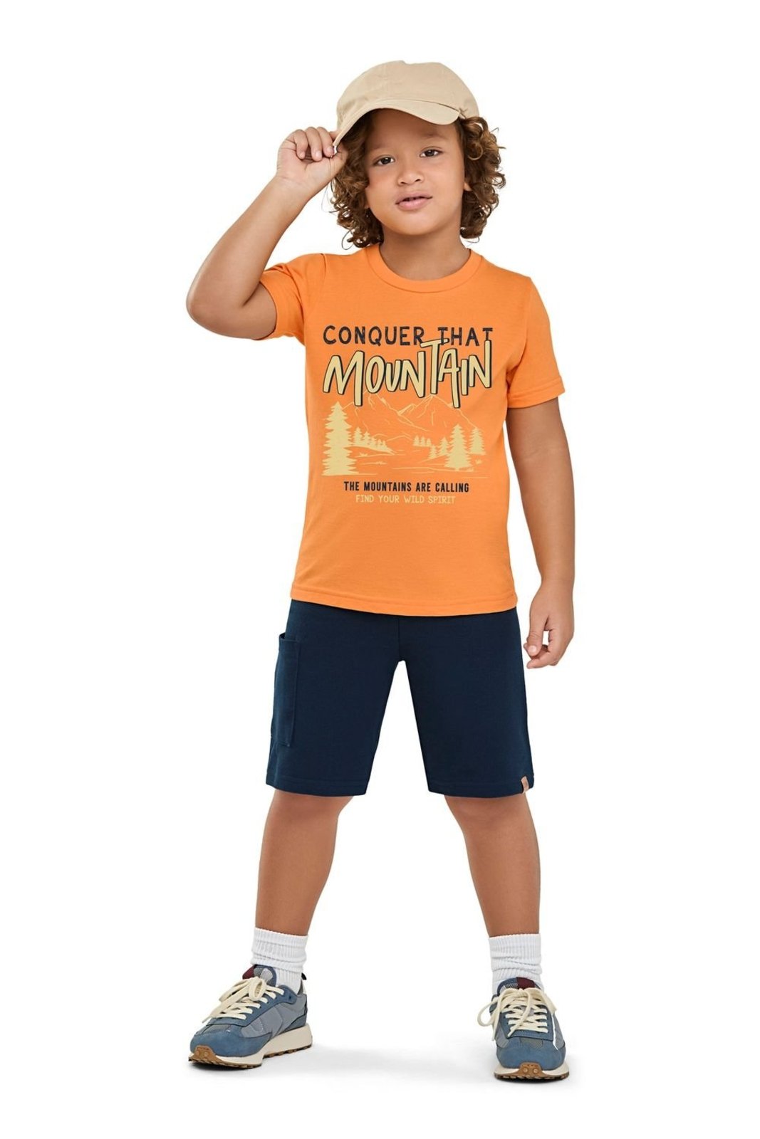 Vista 3 Infantil - Conjunto Menino Mountain Elian bege Elian bege