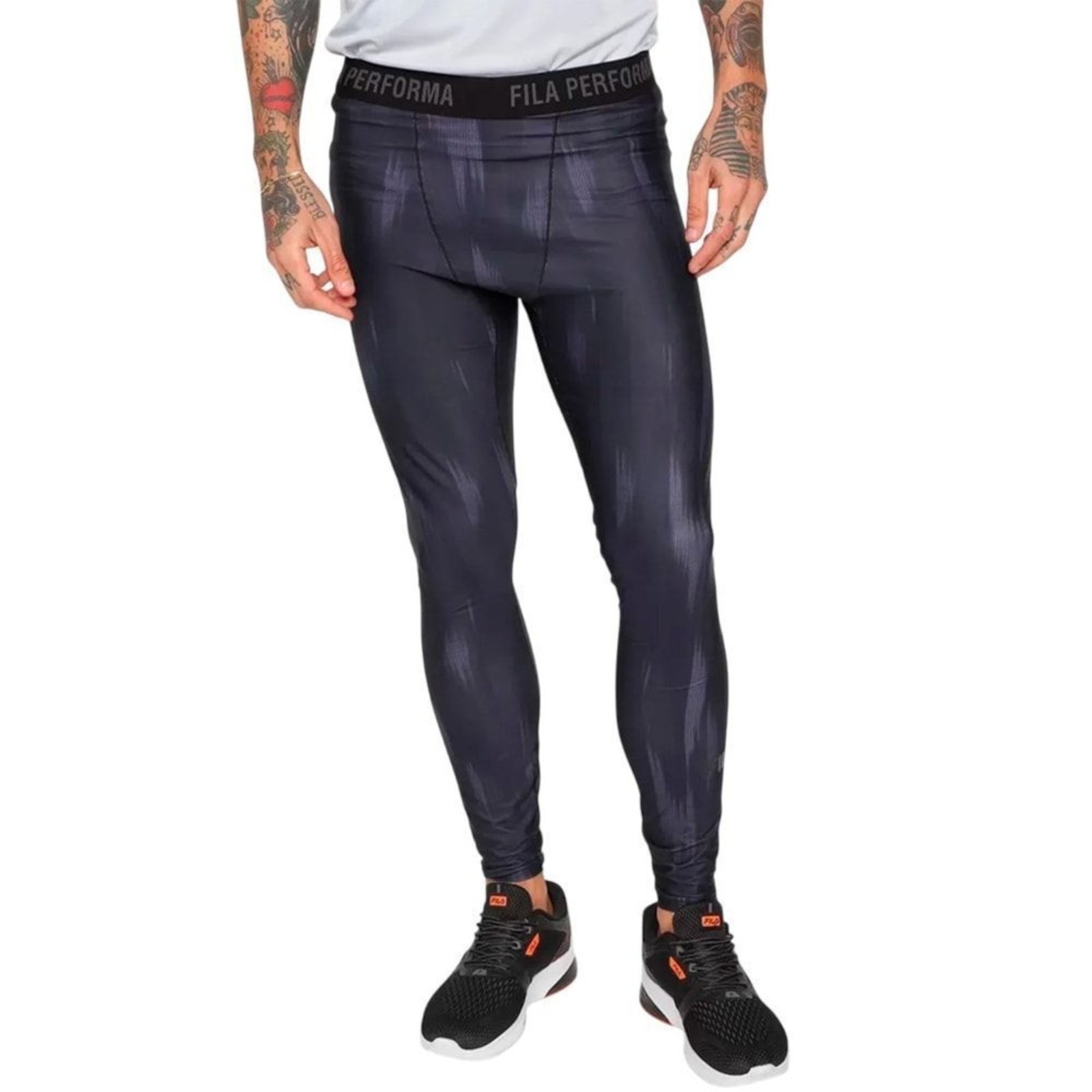 Calça Legging Fila Compress Skin Masculina - Preto - fila