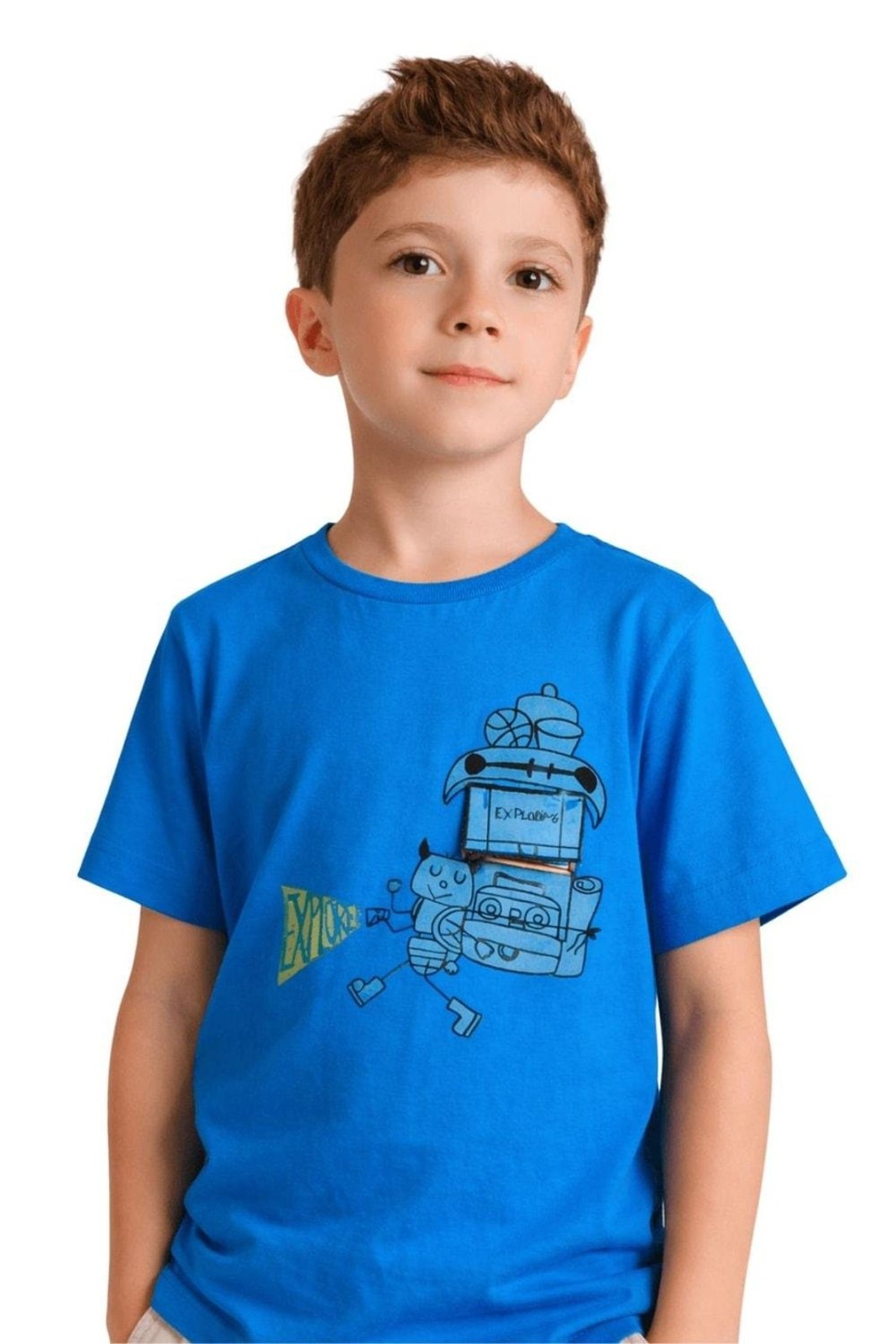 Infantil - Camiseta Menino Que bicho te mordeu Alphabeto Royal Azul