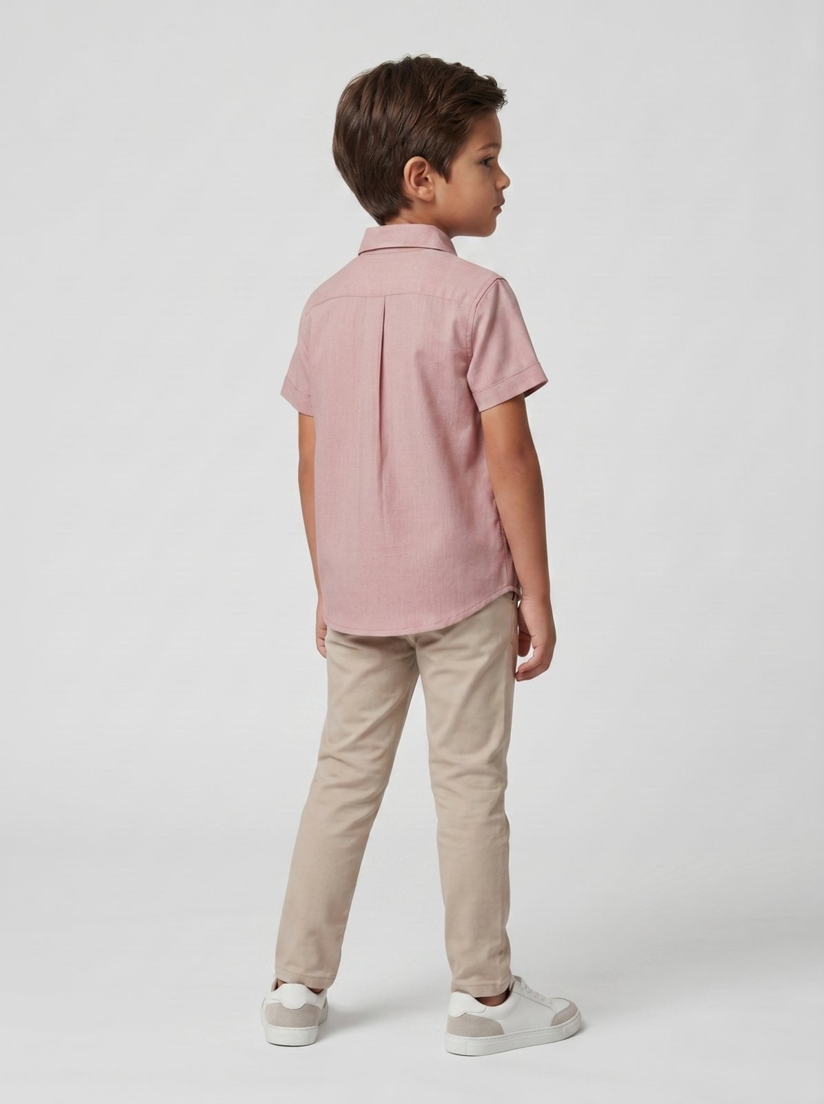 Vista 3 Infantil - Camisa Manga Curta Algodão - Tangerina - 06 Traymon coral Traymon coral