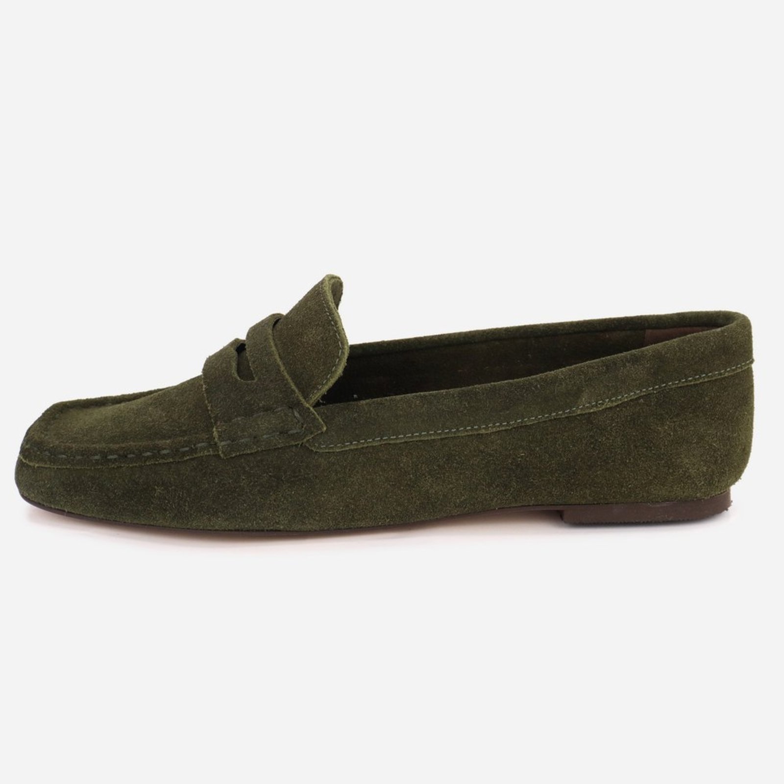 Mocassim Feminino Em Couro Legítimo Confortável Elegante Casual Elegante Estilo Clássico Maria Paula Musgo
