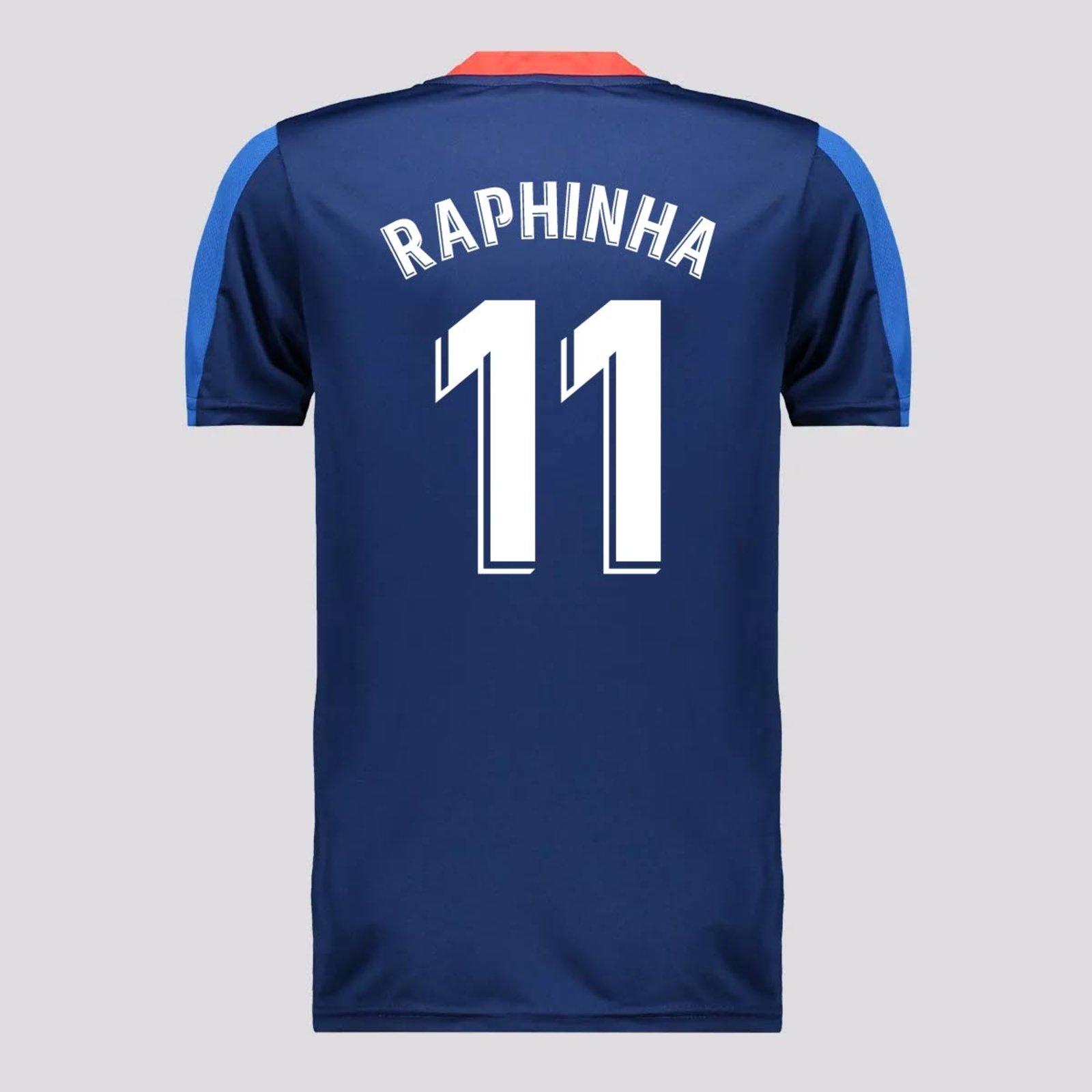 Camisa Barcelona Juvenil Marinho e Vermelha 11 Raphinha