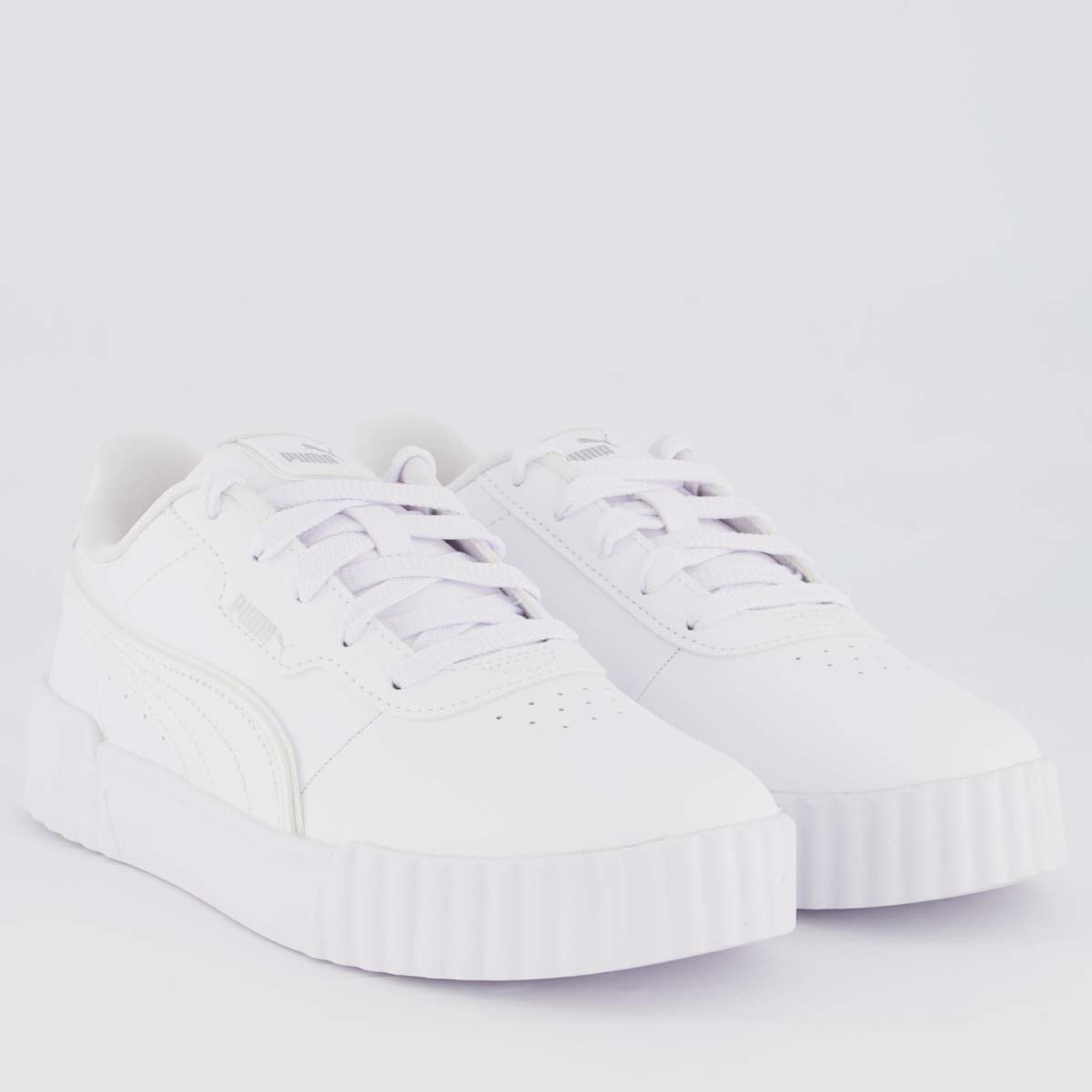 Vista 3 Tênis Puma Carina 3.0 Holo 2.0 PS branco Puma branco